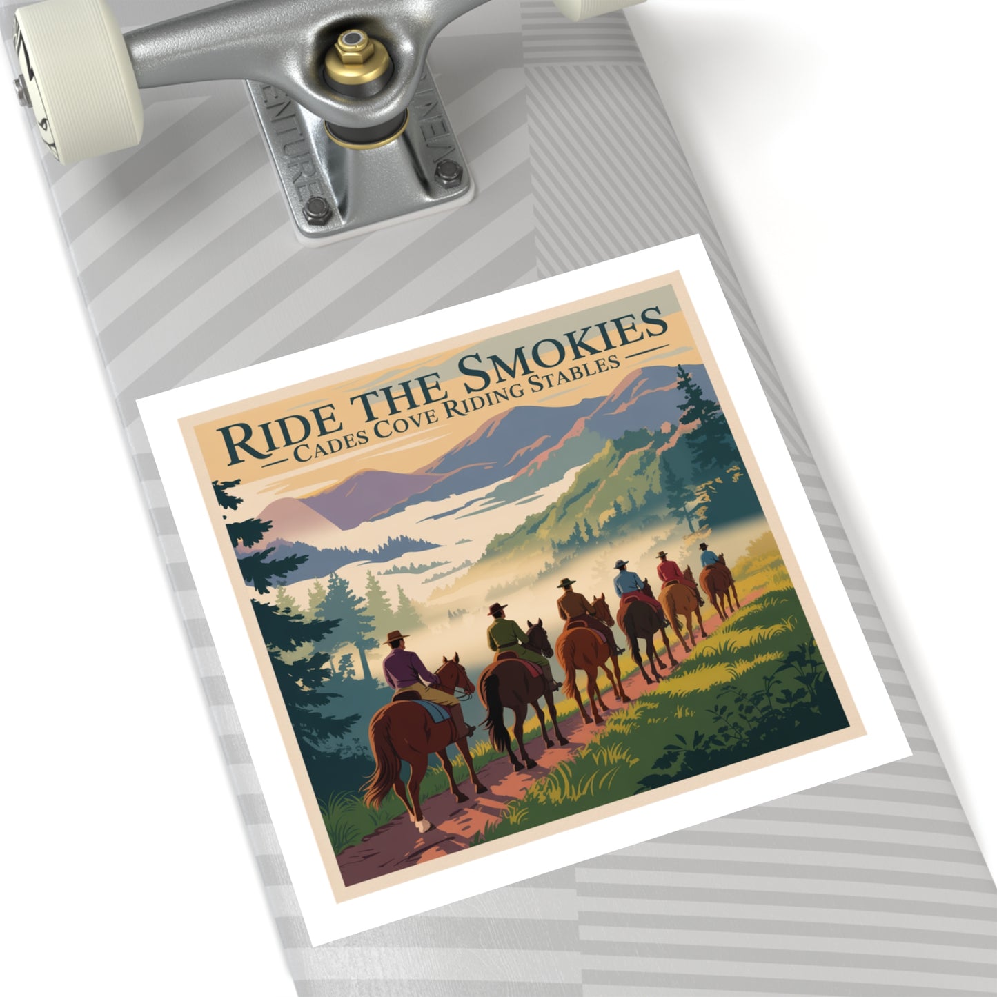 Ride the Smokies Sticker – Cades Cove Riding Stables Smoky Mountains Horseback Riding Decal