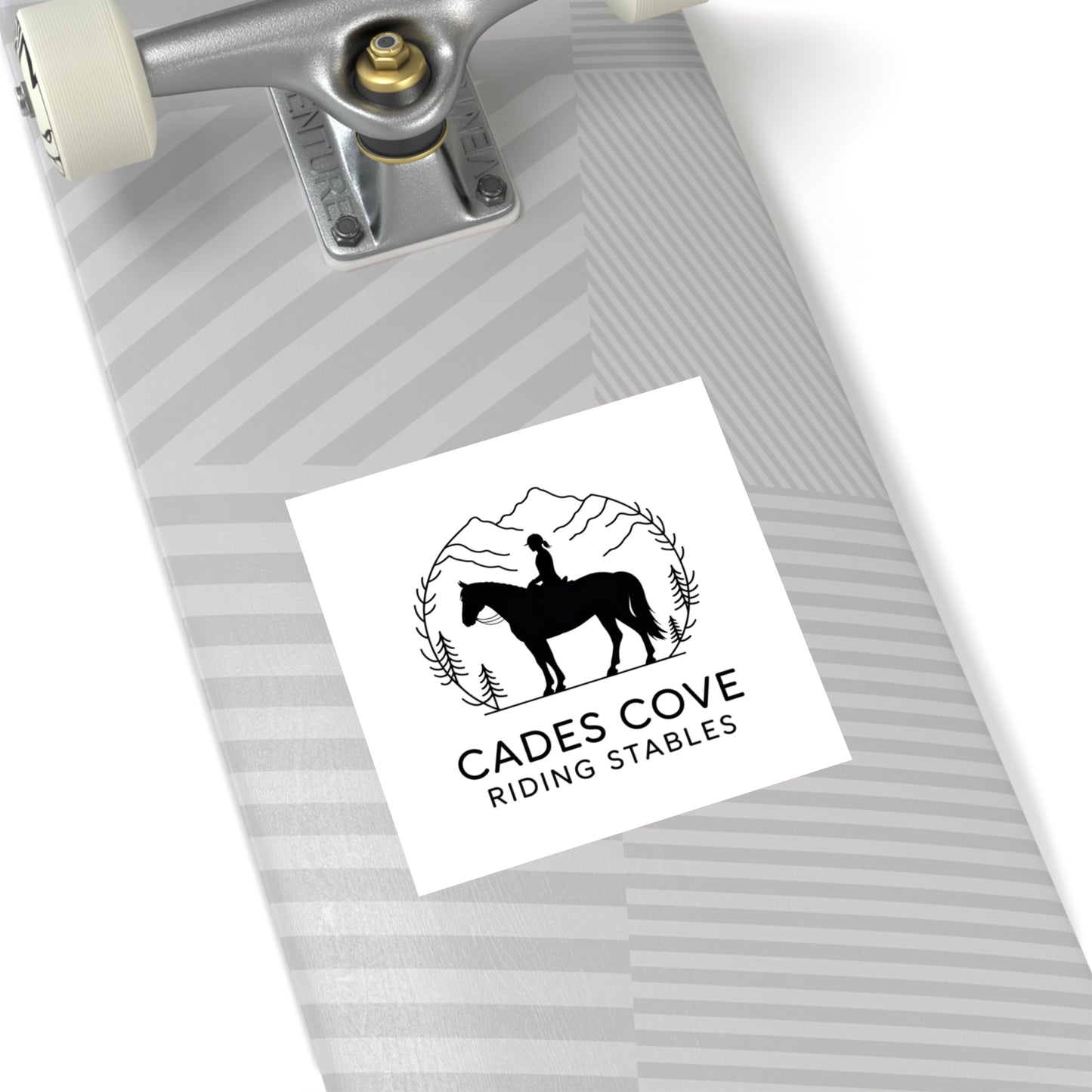 Cades Cove Riding Stables Sticker – Smoky Mountains Horse and Rider Minimalist Decal