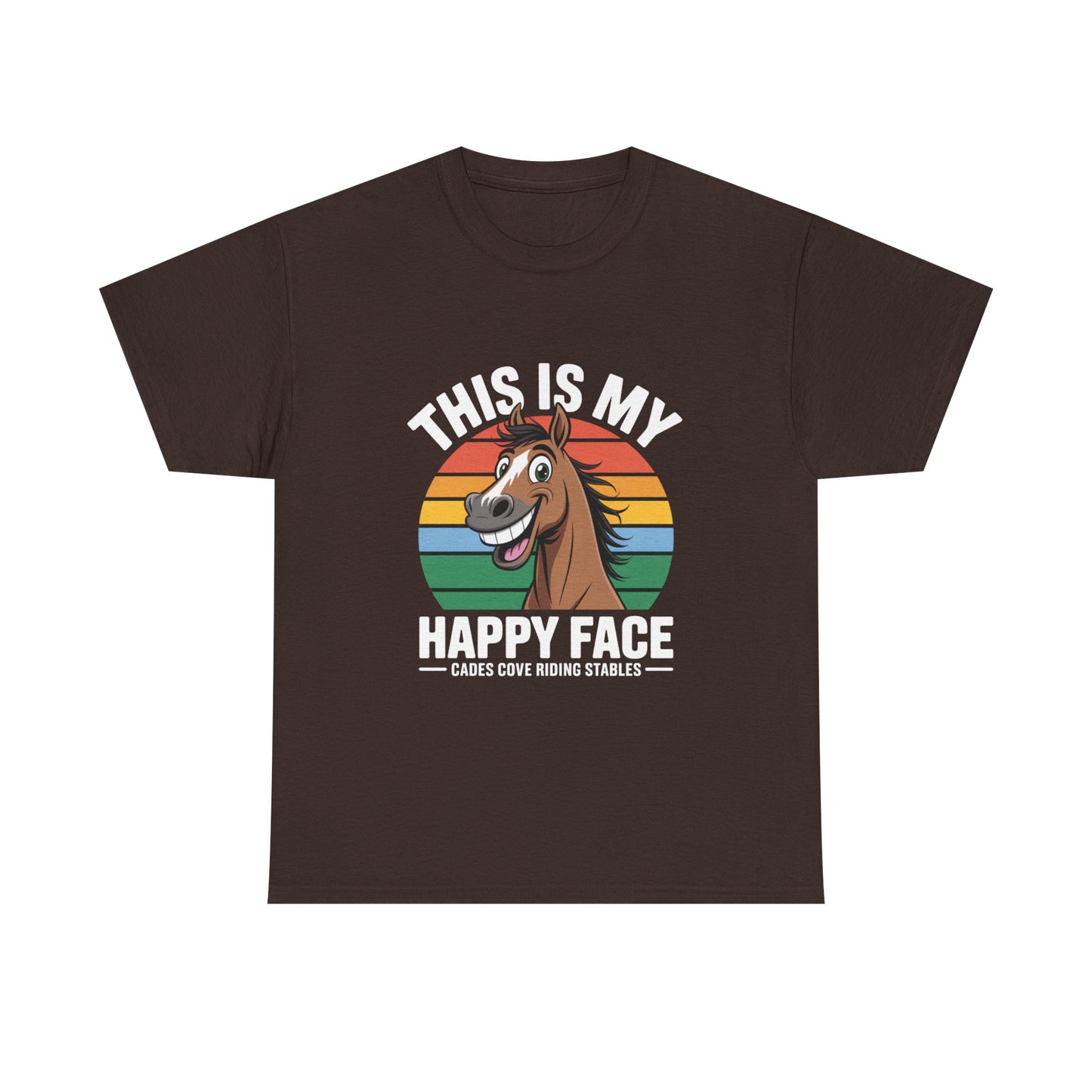 This Is My Happy Face Cades Cove Riding Stables Shirt – Funny Horse Adult Tee