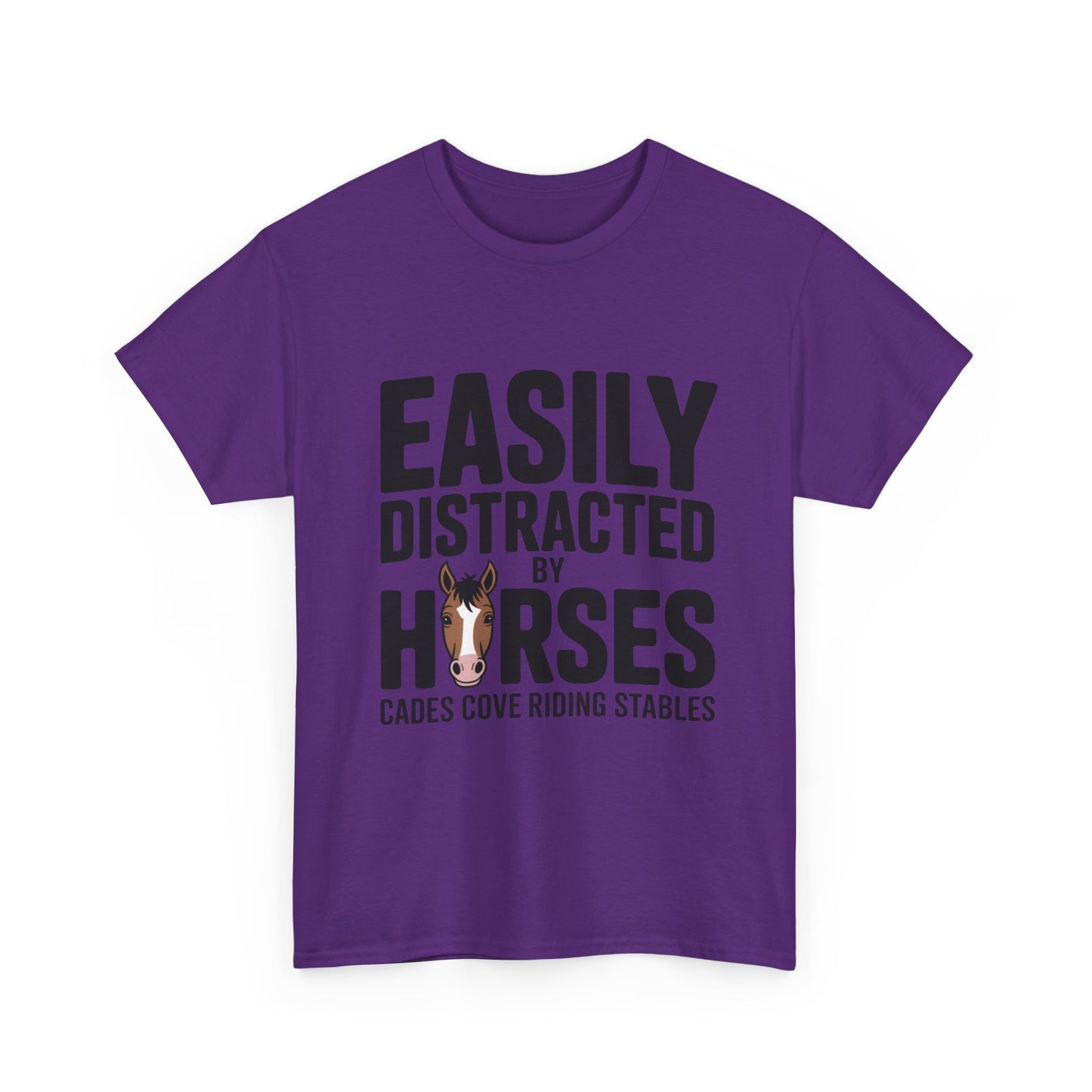 Easily Distracted by Horses T-Shirt – Funny Horse Lover Tee | Cades Cove Riding Stables