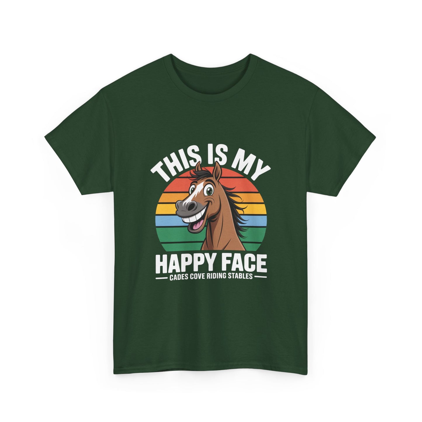 This Is My Happy Face Cades Cove Riding Stables Shirt – Funny Horse Adult Tee