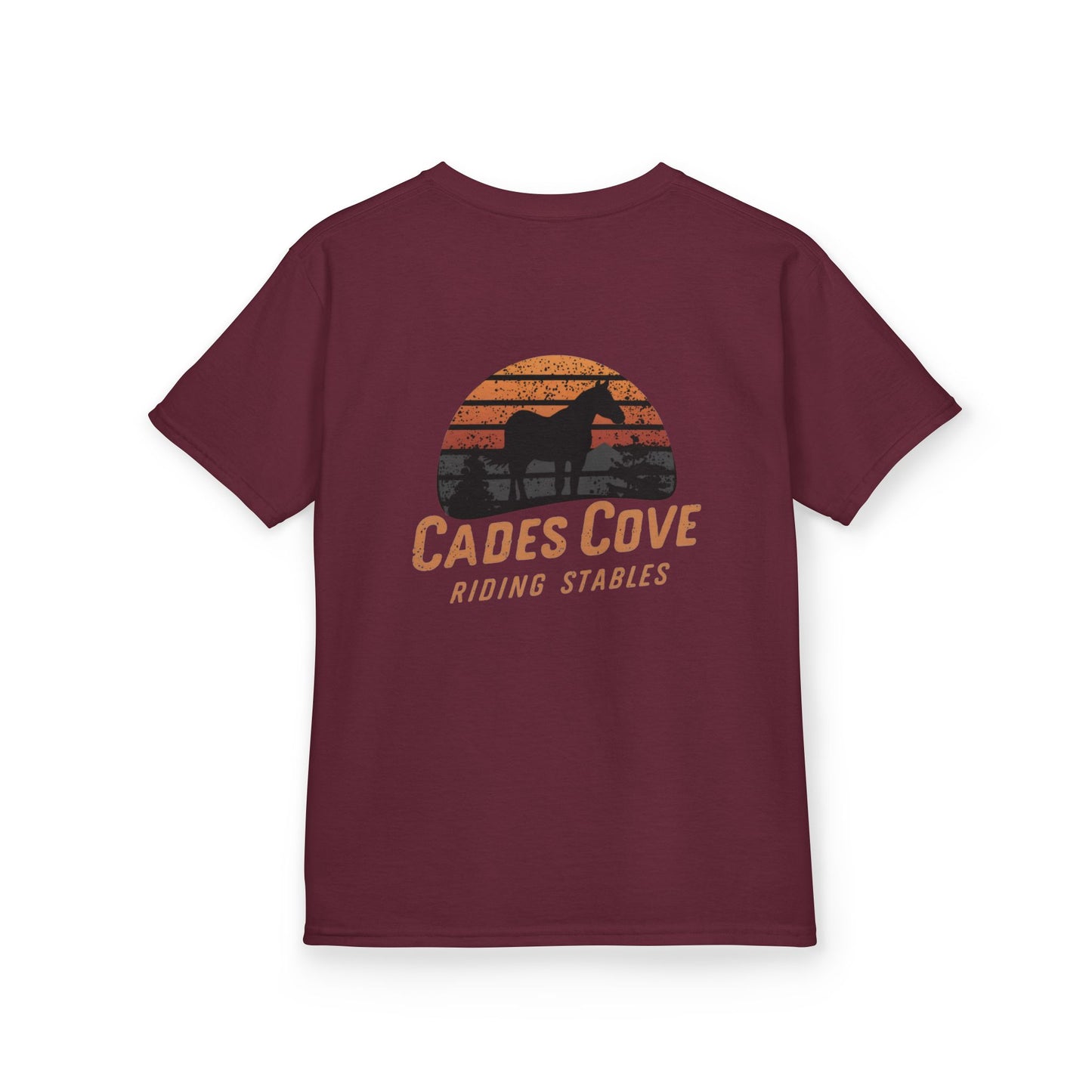 Cades Cove Riding Stables Retro Sunset Kids Heavy Cotton™ Tee