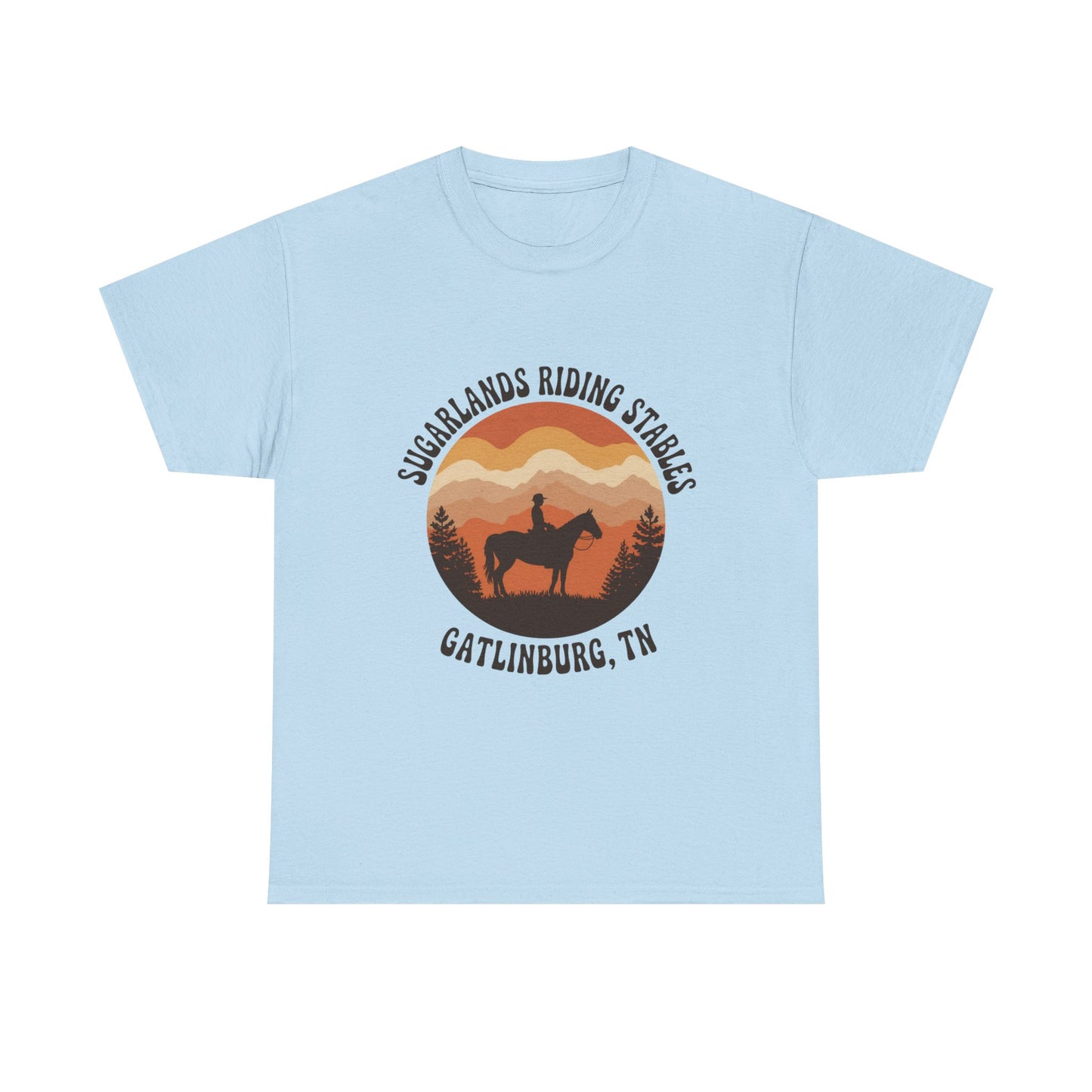 Sugarlands Riding Stables T-Shirt – Gatlinburg Tennessee Sunset Smoky Mountains Tee