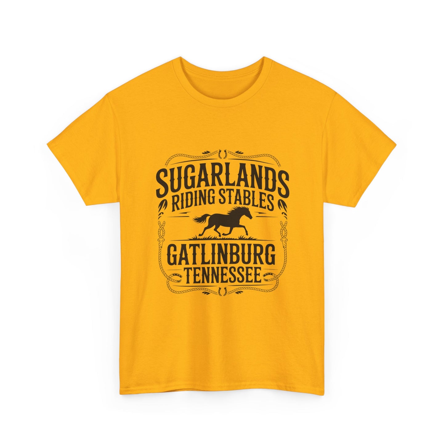 Sugarlands Riding Stables T-Shirt – Gatlinburg Tennessee Horseshoe Western Logo Tee