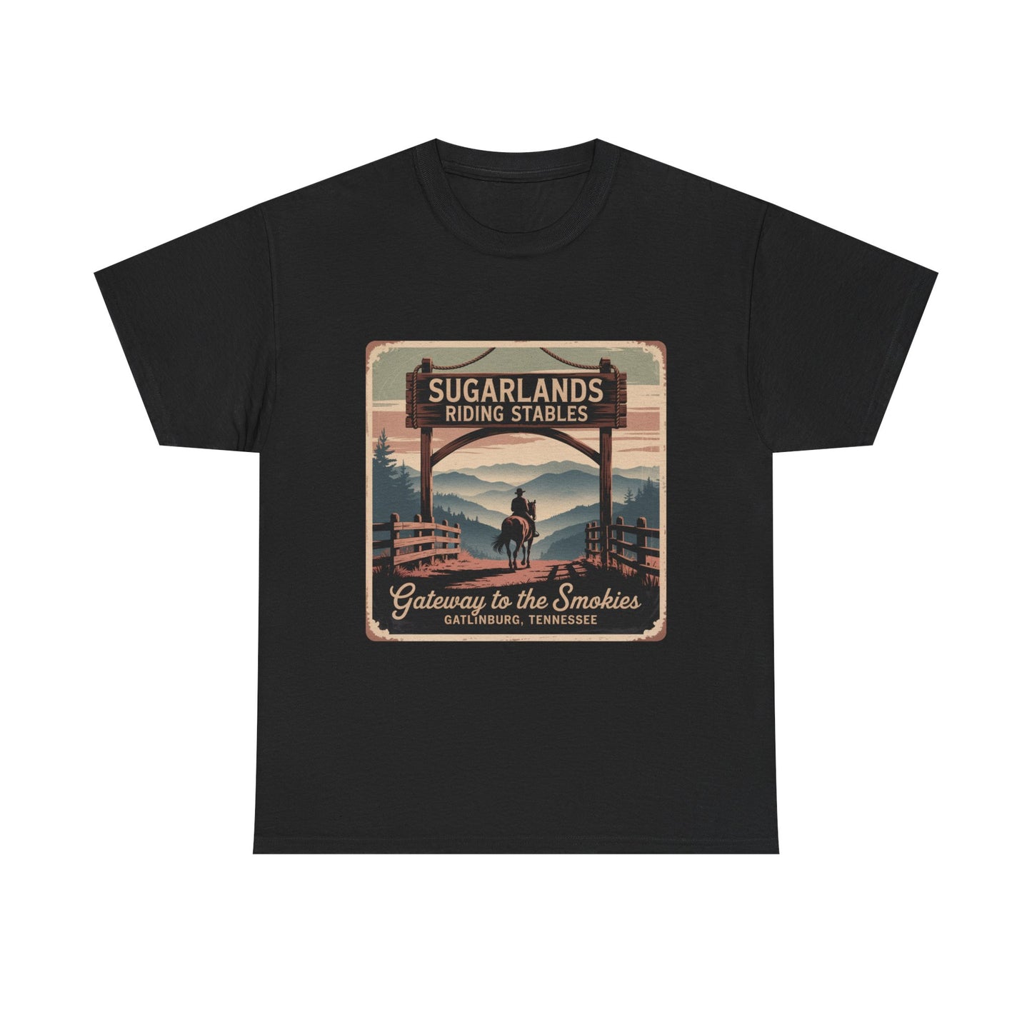 Gateway to the Smokies T-Shirt – Sugarlands Riding Stables Gatlinburg Tennessee Horseback Tee