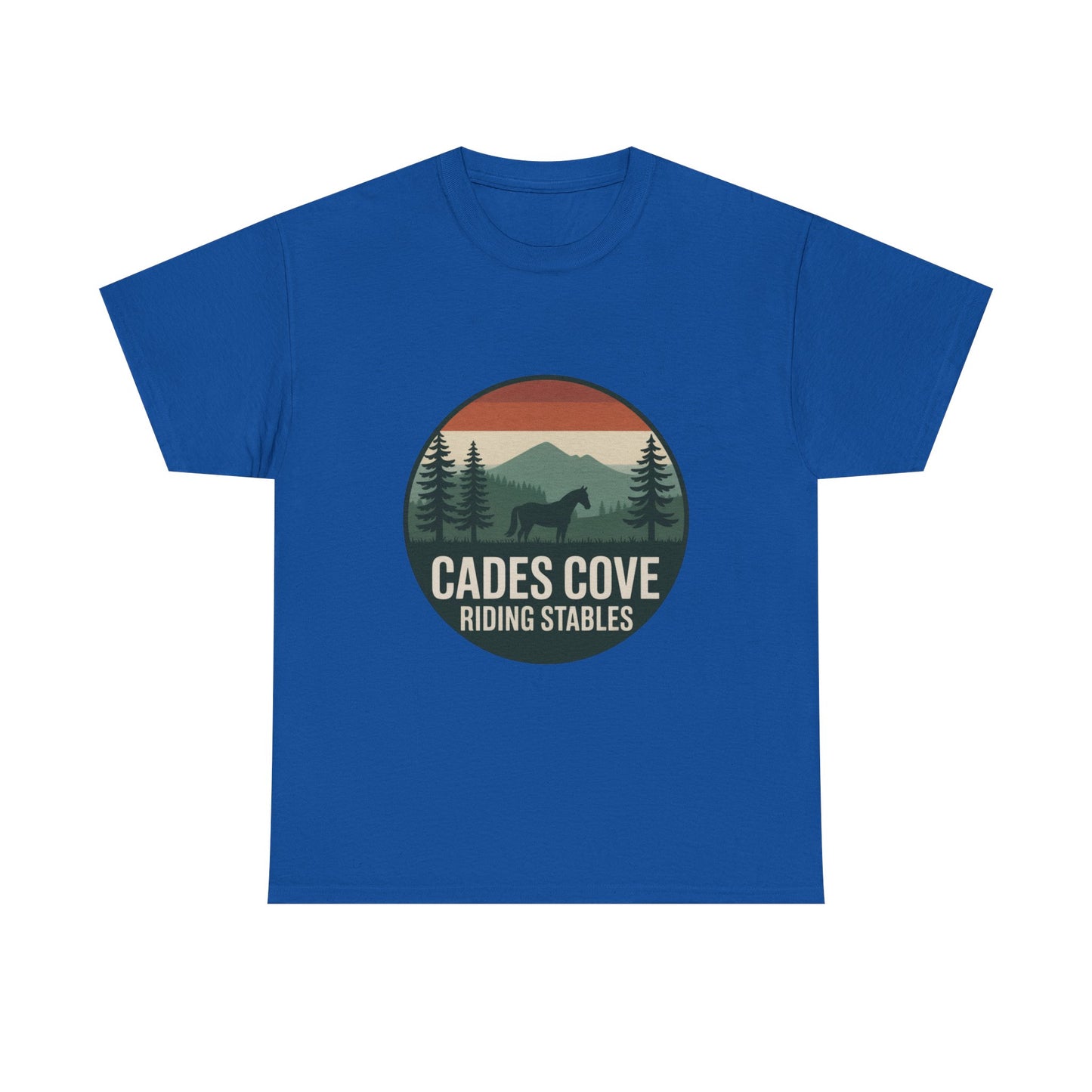 Cades Cove Riding Stables Horse Mountain T-Shirt – Adult Smoky Mountains Nature Tee