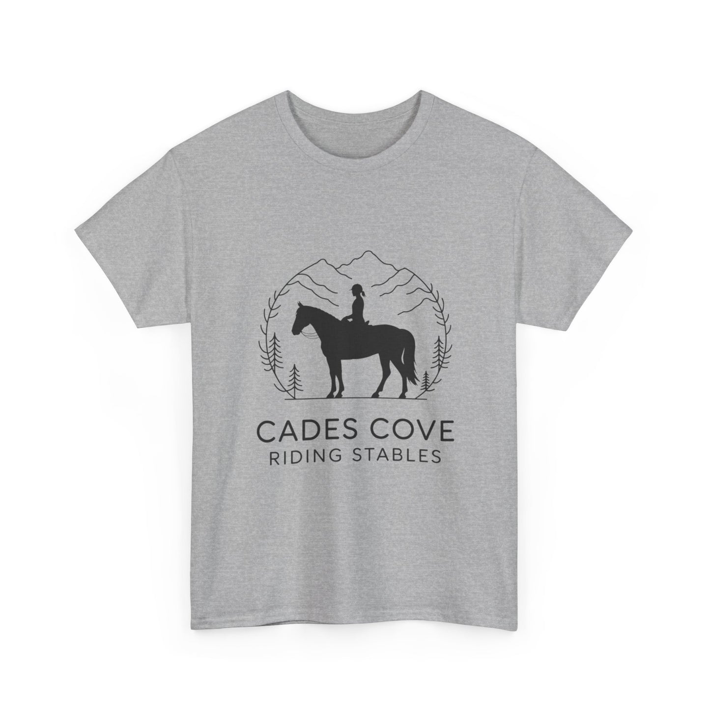 Cades Cove Riding Stables Minimalist T-Shirt – Smoky Mountains Horseback Silhouette Tee