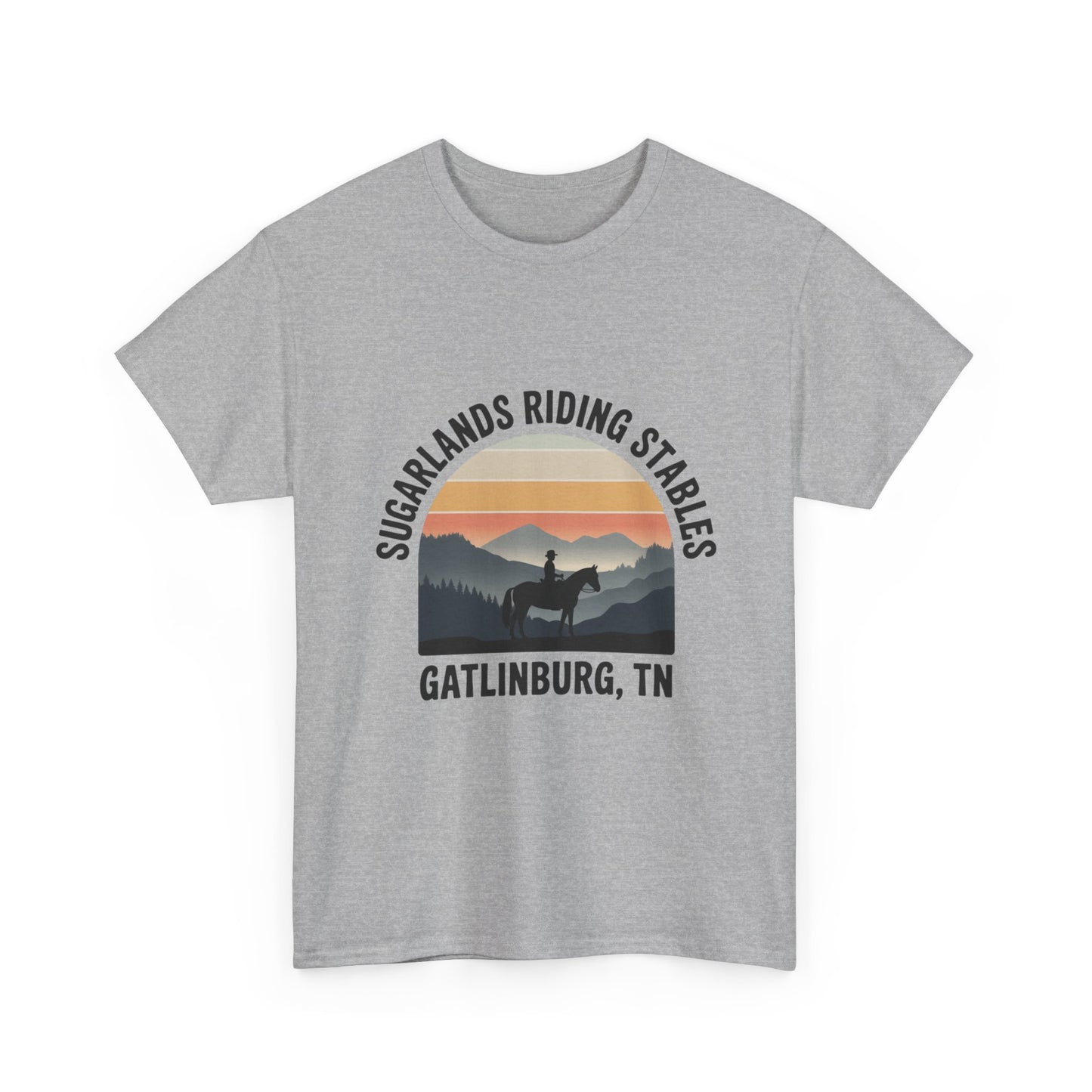 Sugarlands Riding Stables T-Shirt – Gatlinburg Tennessee Sunset Horizon Smoky Mountains Tee