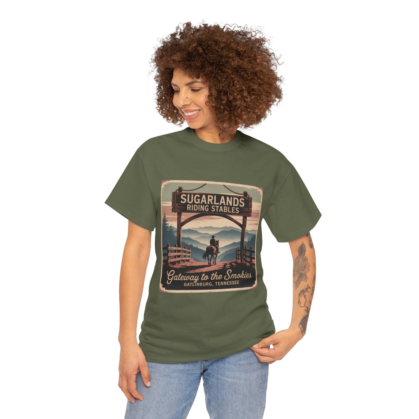 Sugarlands Riding Stables T-Shirt – Gateway to the Smokies Gatlinburg Tennessee Horseback Tee