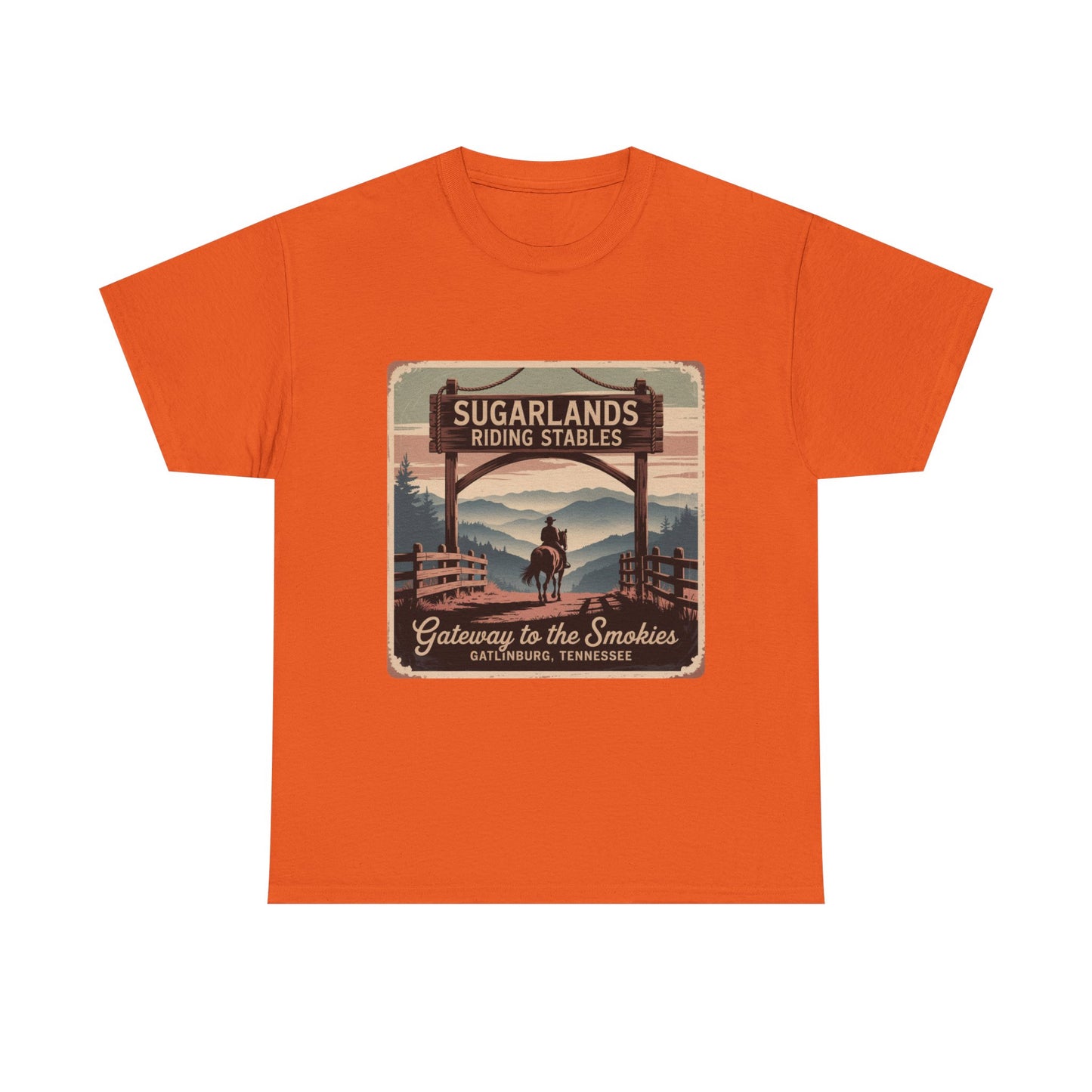 Gateway to the Smokies T-Shirt – Sugarlands Riding Stables Gatlinburg Tennessee Horseback Tee