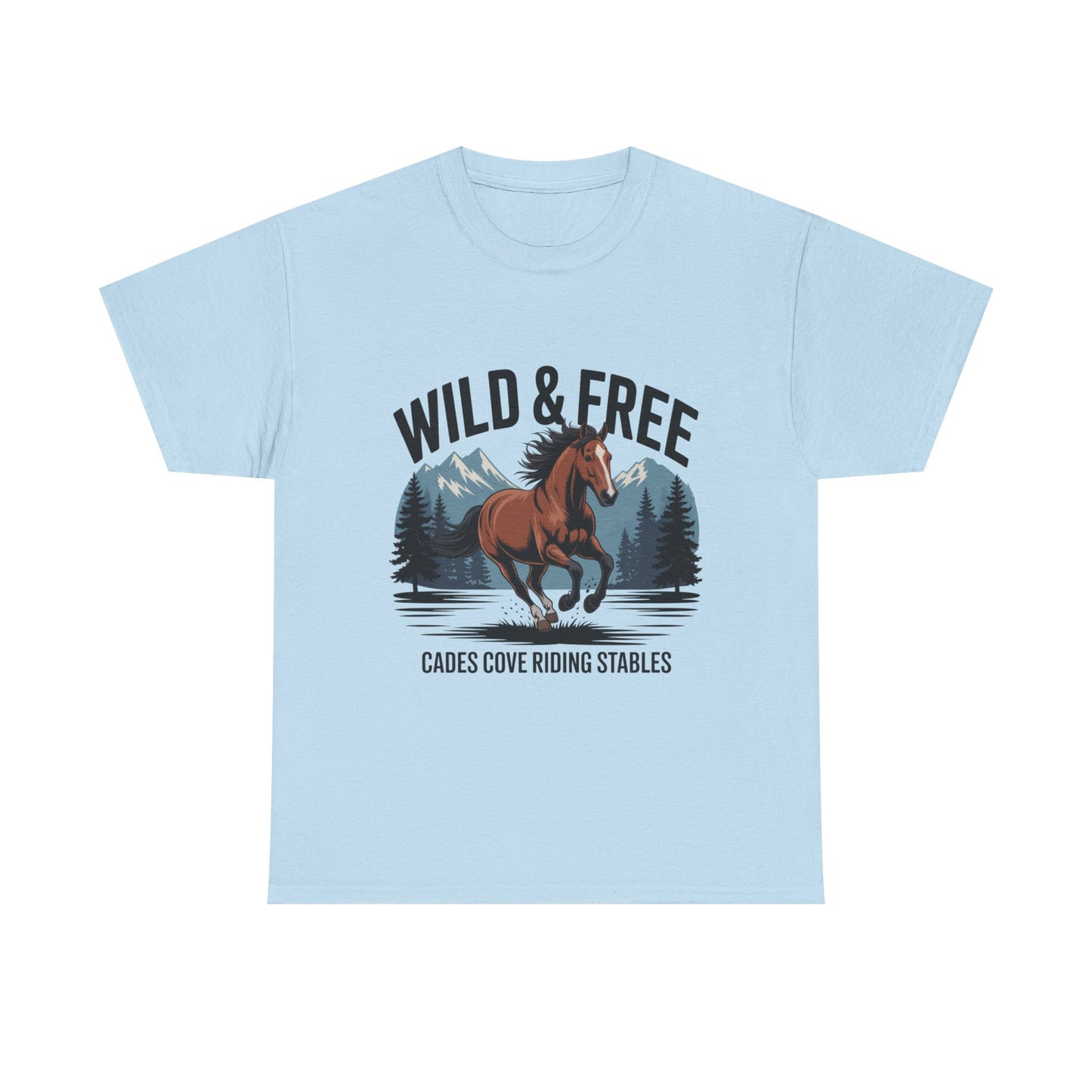 Wild & Free Cades Cove Riding Stables Shirt – Horse Lover Smoky Mountains Tee