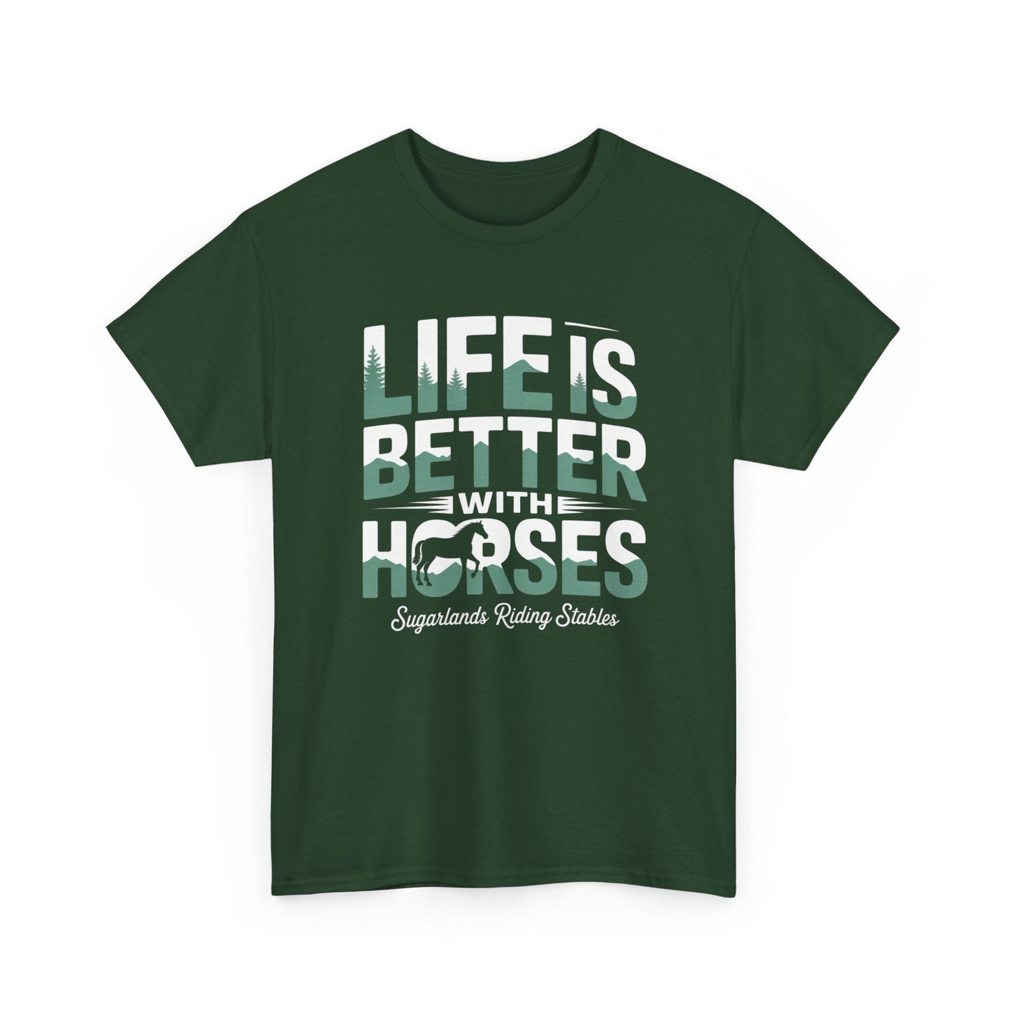 Life Is Better With Horses T-Shirt — Equestrian Riding Stable Tee