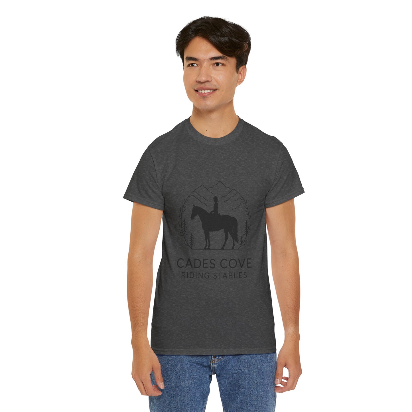 Cades Cove Riding Stables Minimalist T-Shirt – Smoky Mountains Horseback Silhouette Tee