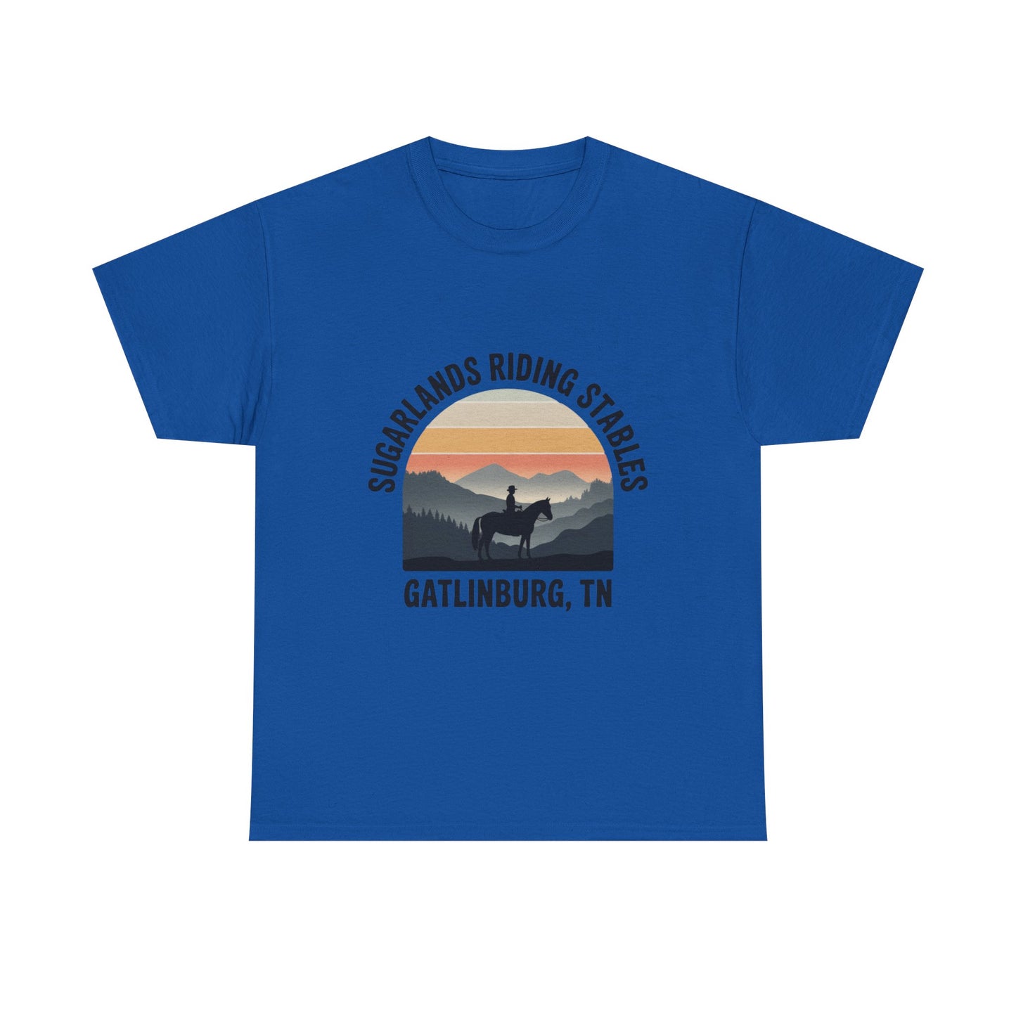 Sugarlands Riding Stables T-Shirt – Gatlinburg Tennessee Sunset Horizon Smoky Mountains Tee
