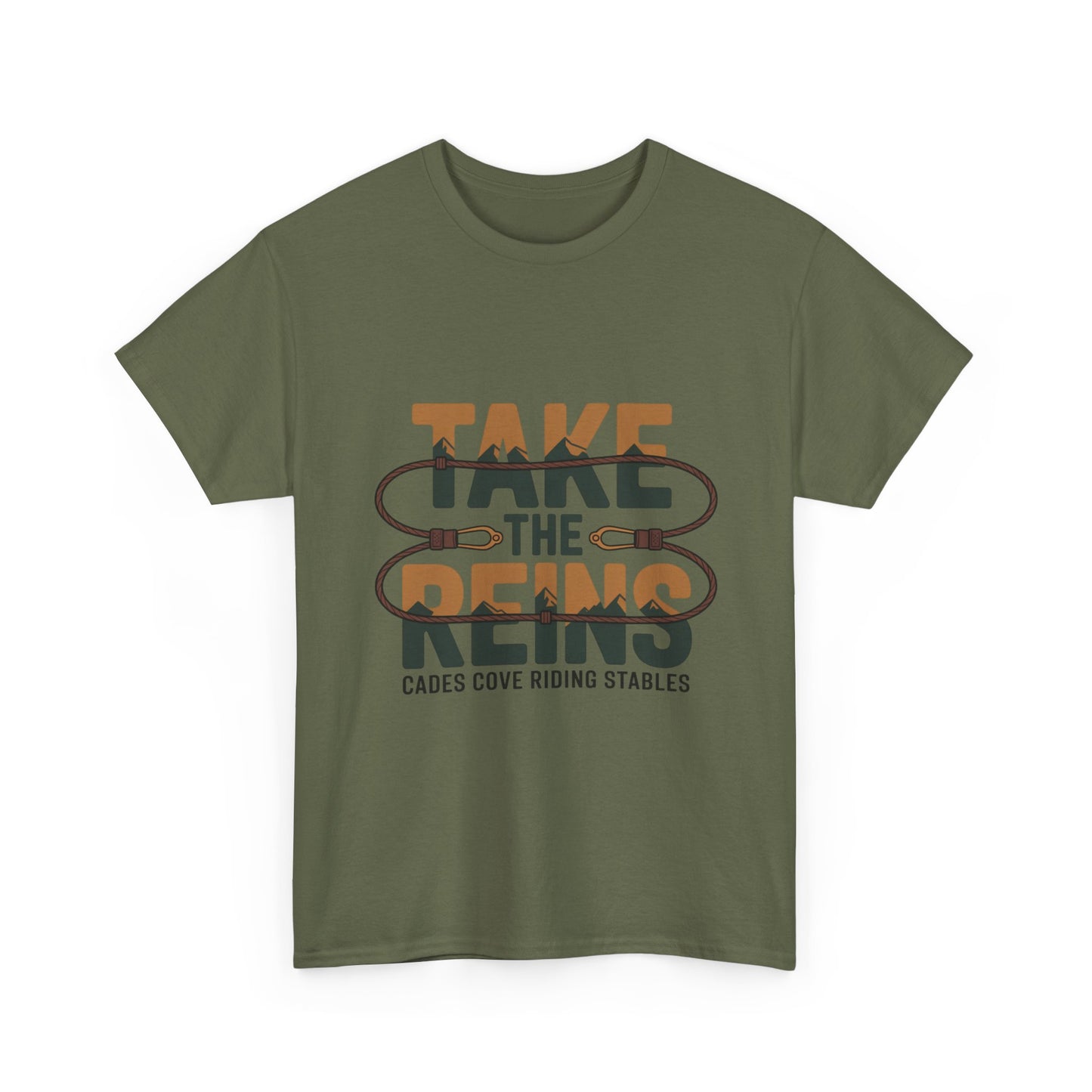 Take the Reins T-Shirt – Cades Cove Riding Stables Smoky Mountains Horseback Riding Tee