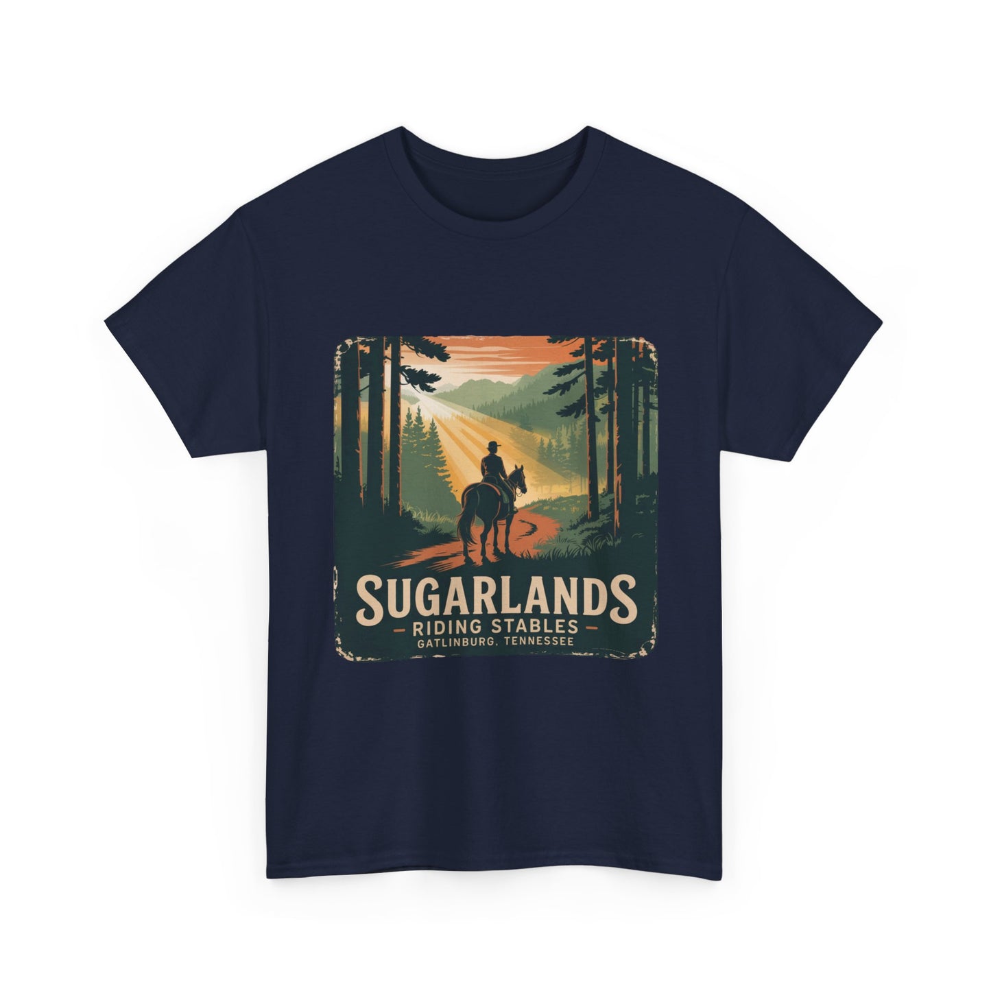 Sugarlands Riding Stables T-Shirt – Gatlinburg Tennessee Scenic Smoky Mountains Trail Tee