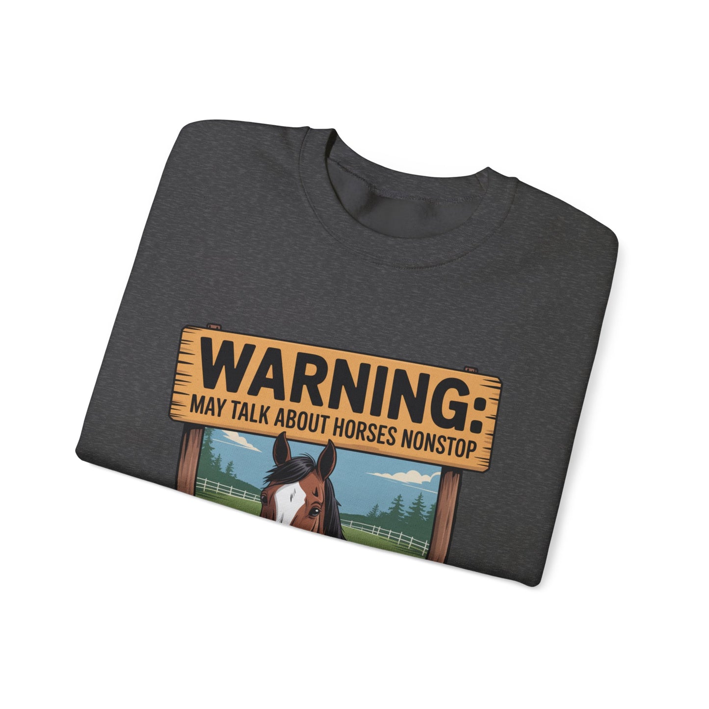 Warning May Talk About Horses Nonstop Adult Jacket – Cades Cove Riding Stables Crewneck Sweatshirt