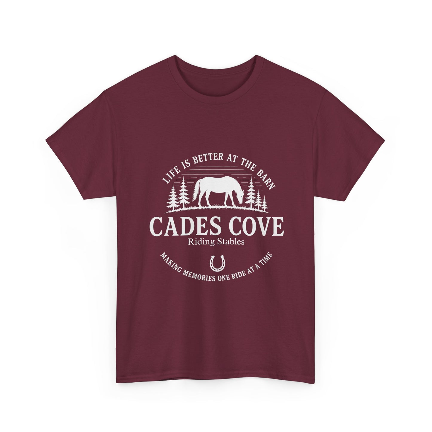 Cades Cove Riding Stables Life Is Better at the Barn T-Shirt – Adult Horse Lover Tee