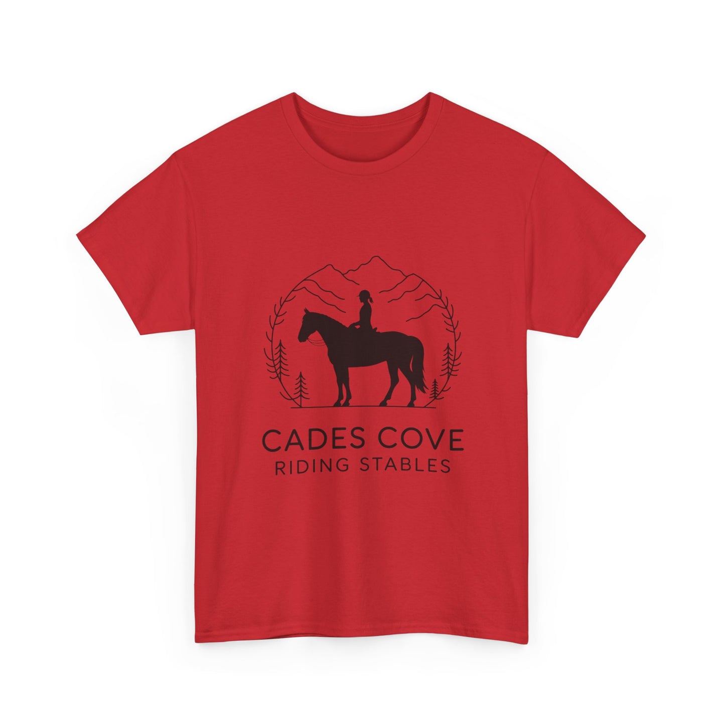 Cades Cove Riding Stables Minimalist T-Shirt – Smoky Mountains Horseback Silhouette Tee