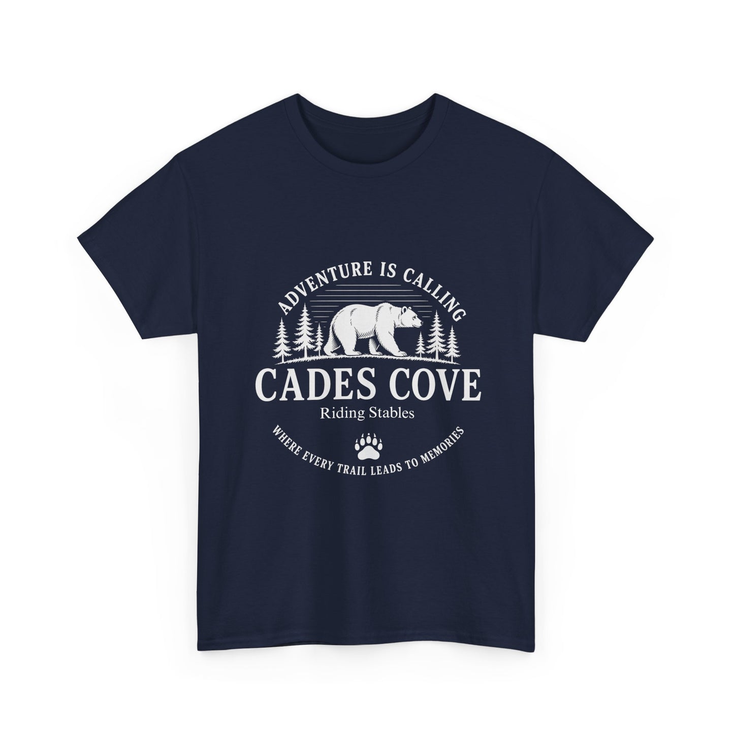 Cades Cove Riding Stables Adventure Is Calling Bear T-Shirt – Adult Smoky Mountains Tee