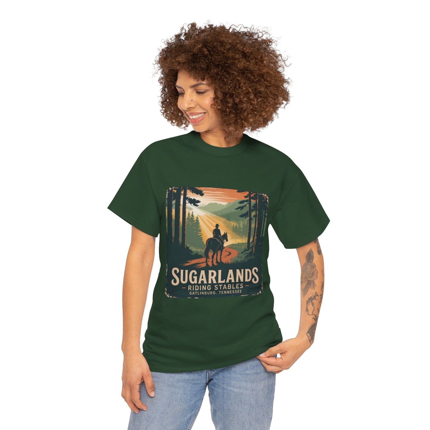 Sugarlands Riding Stables T-Shirt – Gatlinburg Tennessee Scenic Smoky Mountains Trail Tee