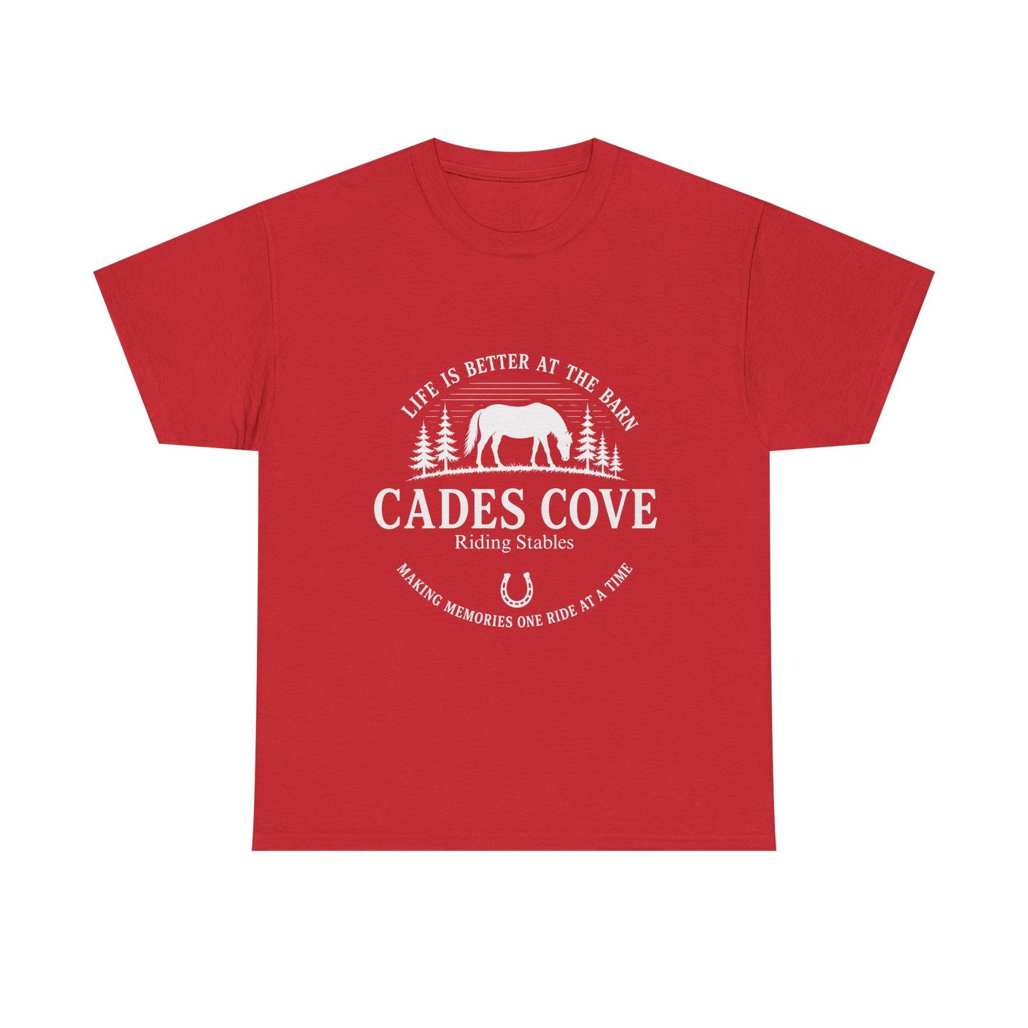 Cades Cove Riding Stables Life Is Better at the Barn T-Shirt – Adult Horse Lover Tee
