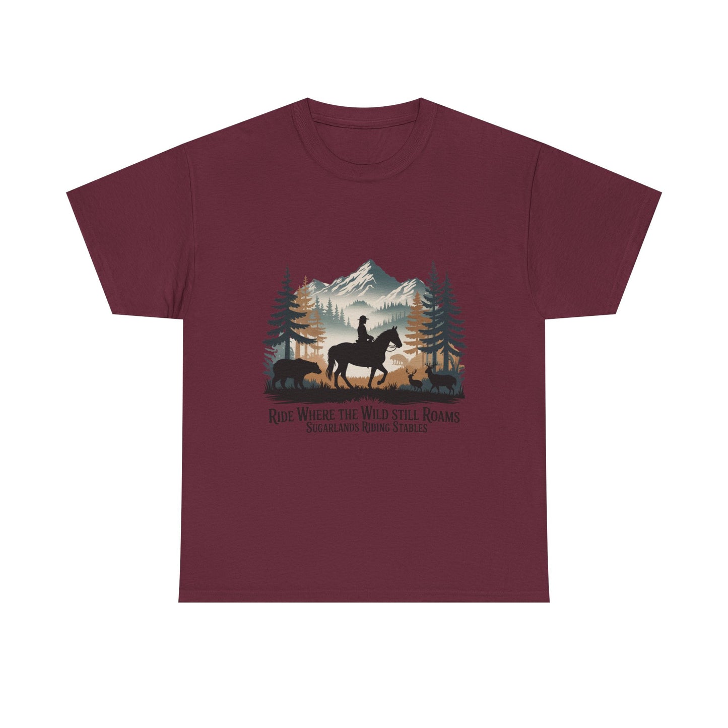 Ride Where the Wild Still Roams T-Shirt – Sugarlands Riding Stables Gatlinburg Tennessee Wildlife Tee