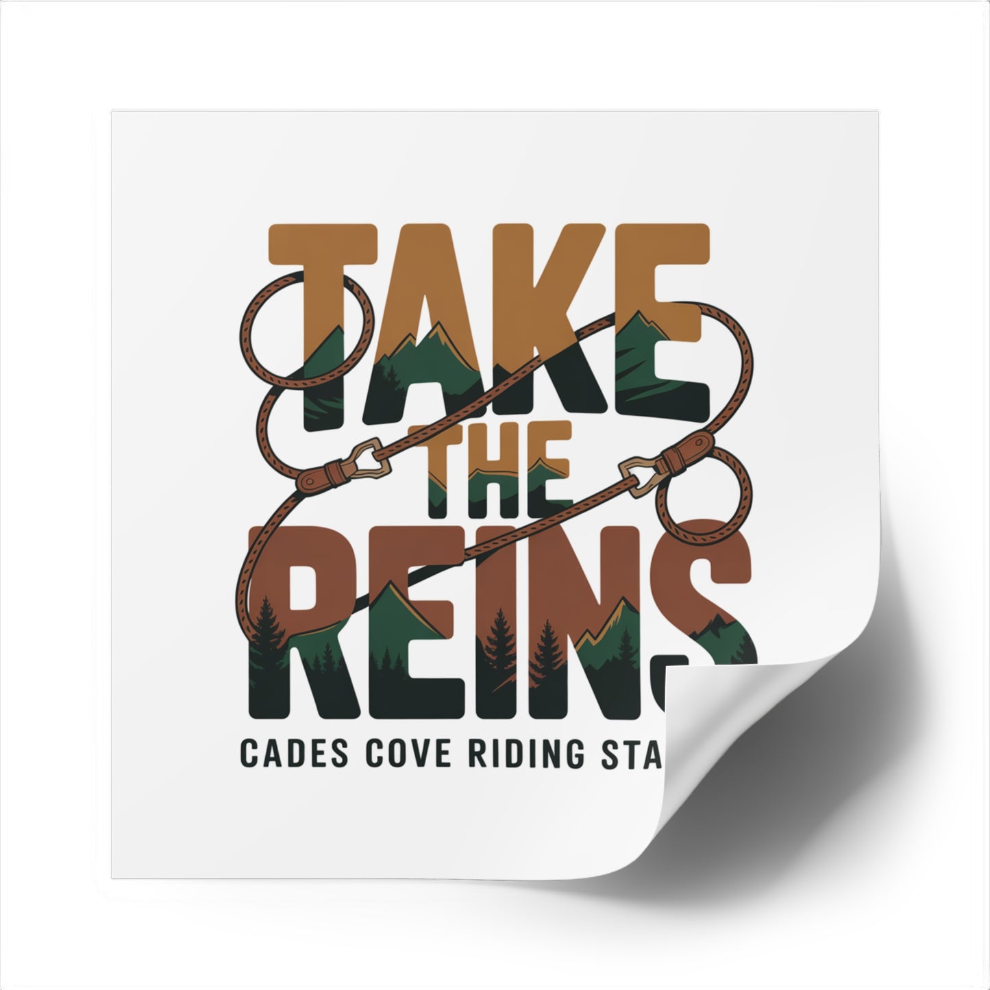 Take the Reins Sticker – Cades Cove Riding Stables Smoky Mountains Western Decal