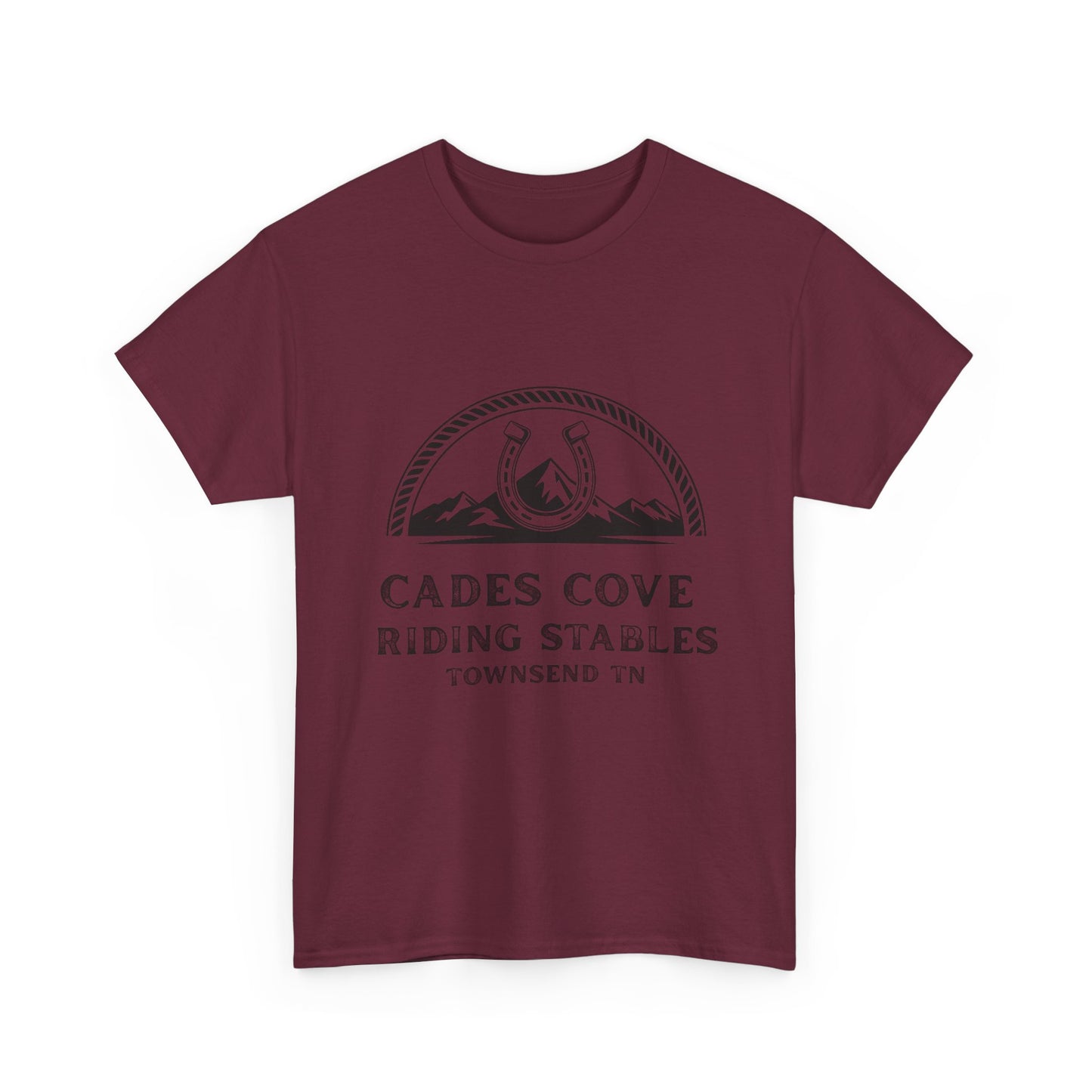 Cades Cove Riding Stables T-Shirt – Smoky Mountains Horseshoe Western Logo Tee