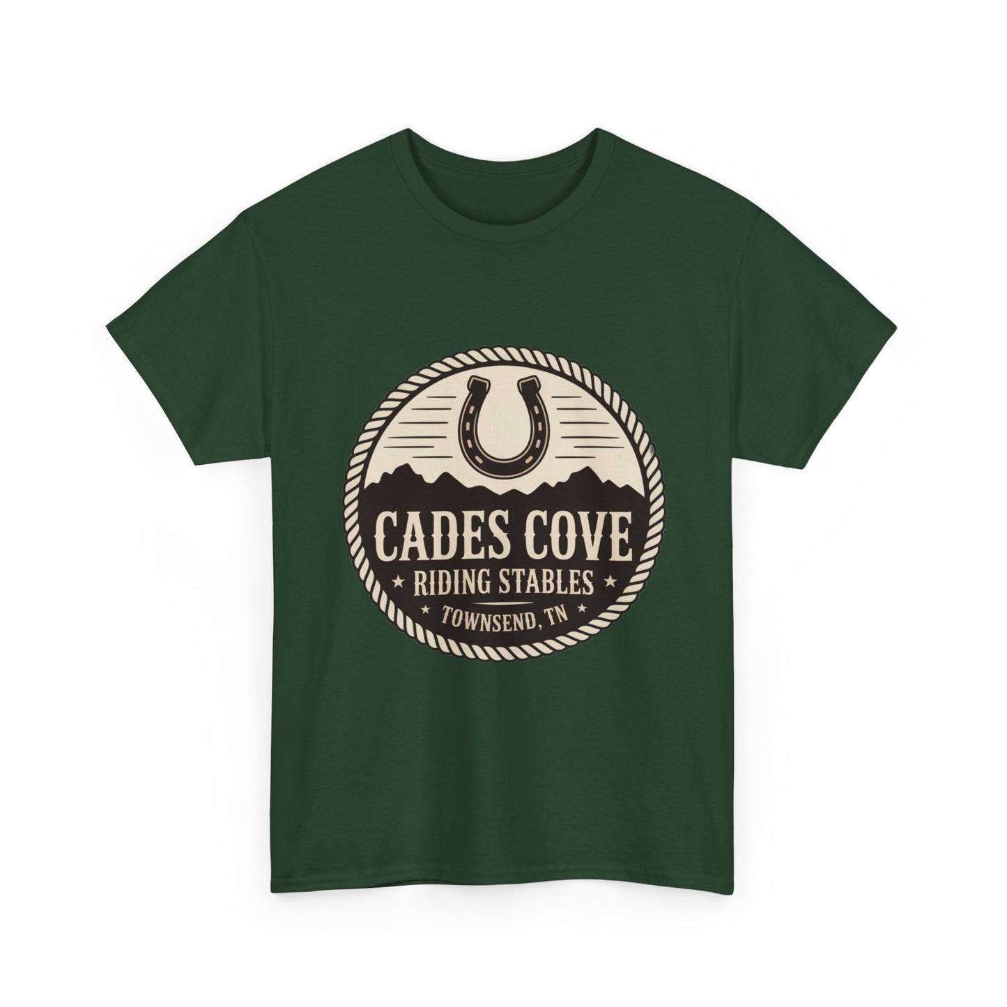 Cades Cove Riding Stables Townsend TN T-Shirt – Smoky Mountains Western Logo Tee
