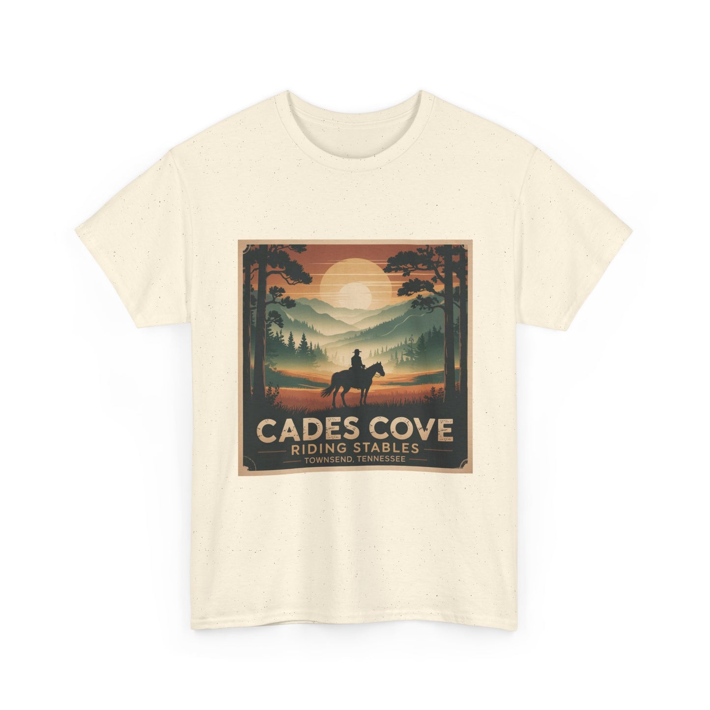 Cades Cove Riding Stables Sunset T-Shirt – Townsend Tennessee Smoky Mountains Horseback Tee