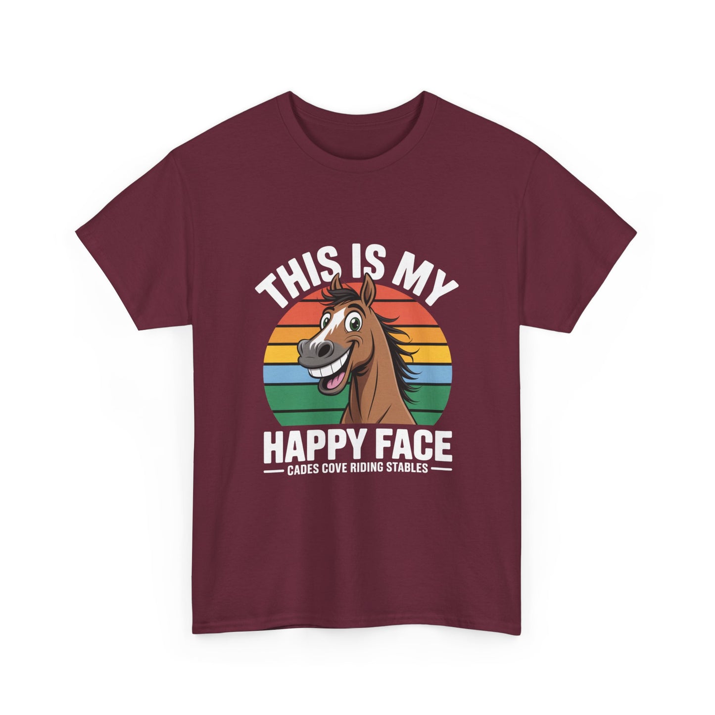This Is My Happy Face Cades Cove Riding Stables Shirt – Funny Horse Adult Tee