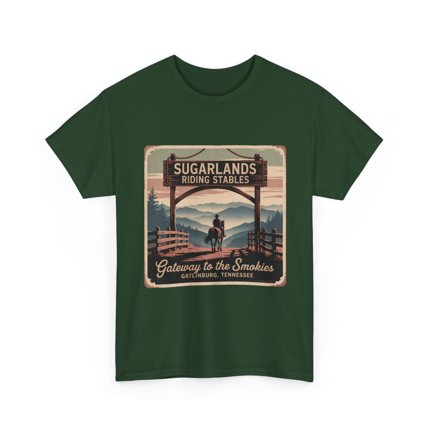 Gateway to the Smokies T-Shirt – Sugarlands Riding Stables Gatlinburg Tennessee Horseback Tee
