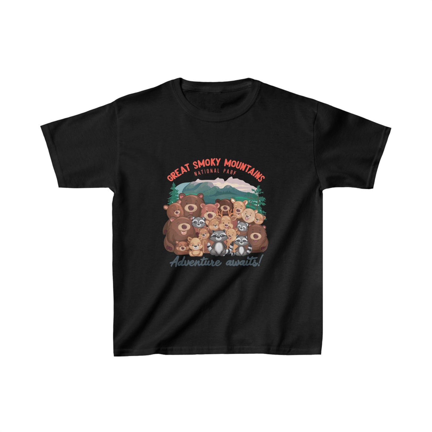 Great Smoky Mountains National Park Adventure Awaits Kids Heavy Cotton™ Tee