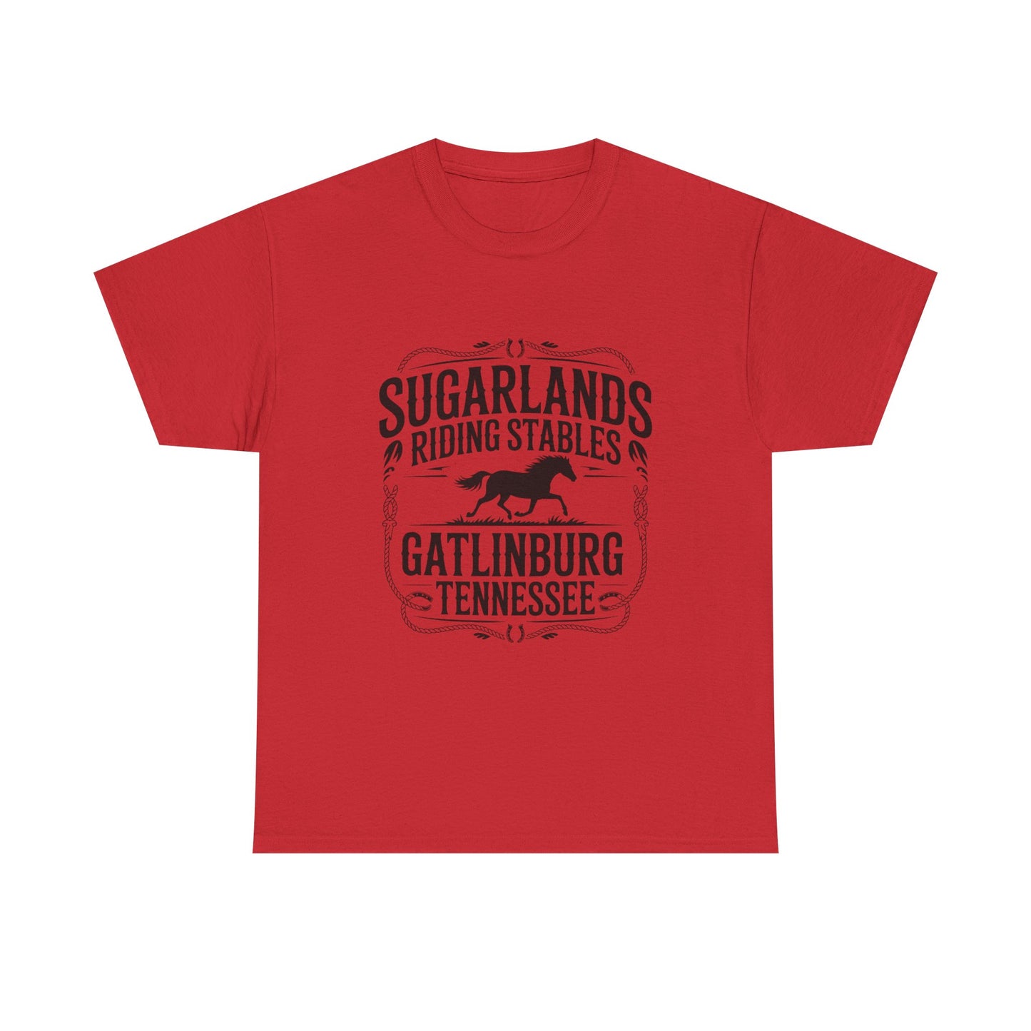 Sugarlands Riding Stables T-Shirt – Gatlinburg Tennessee Horseshoe Western Logo Tee