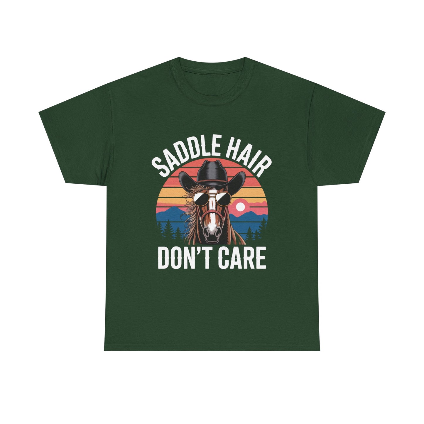 Saddle Hair Don't Care Horse Shirt – Funny Western Horse Lover Tee