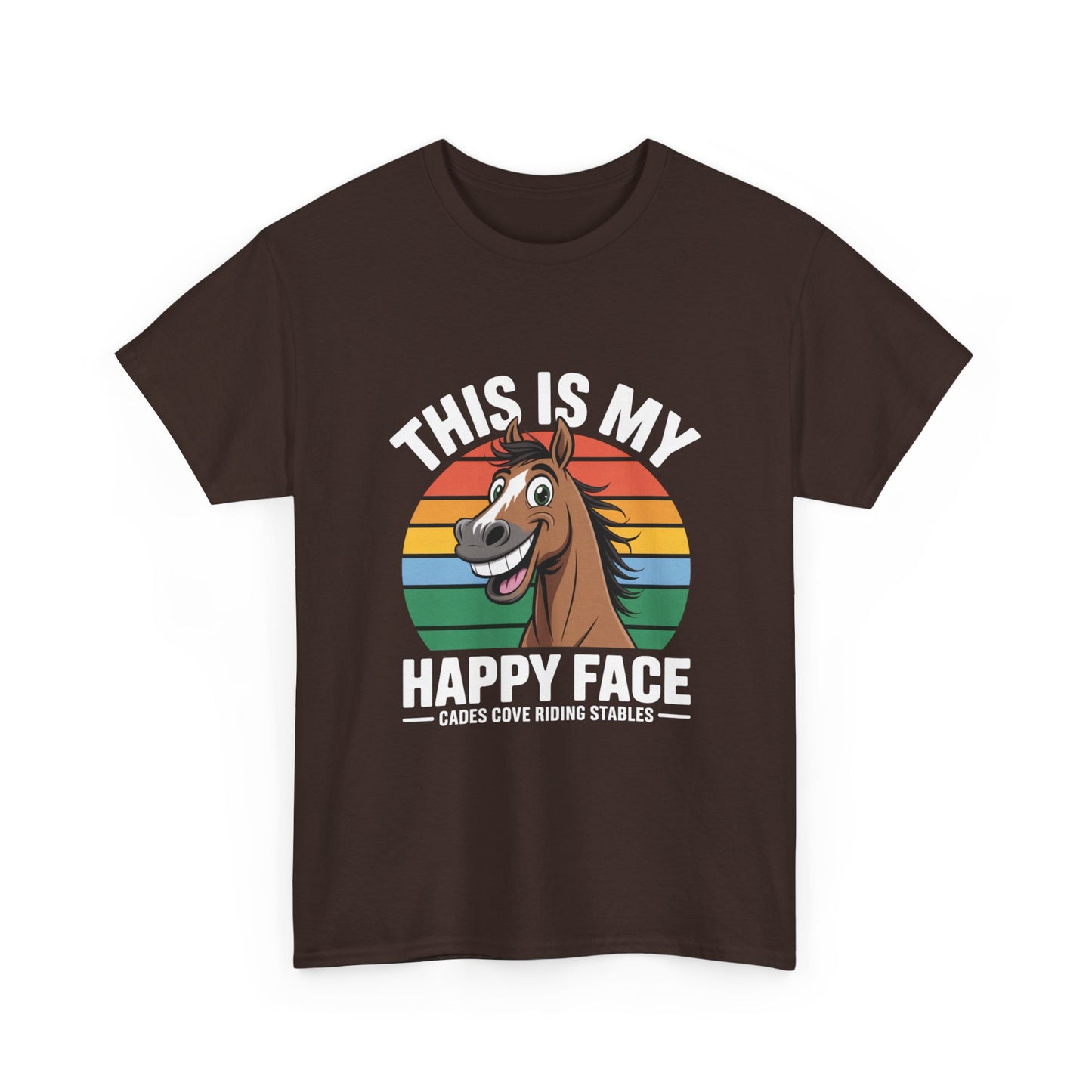 This Is My Happy Face Cades Cove Riding Stables Shirt – Funny Horse Adult Tee