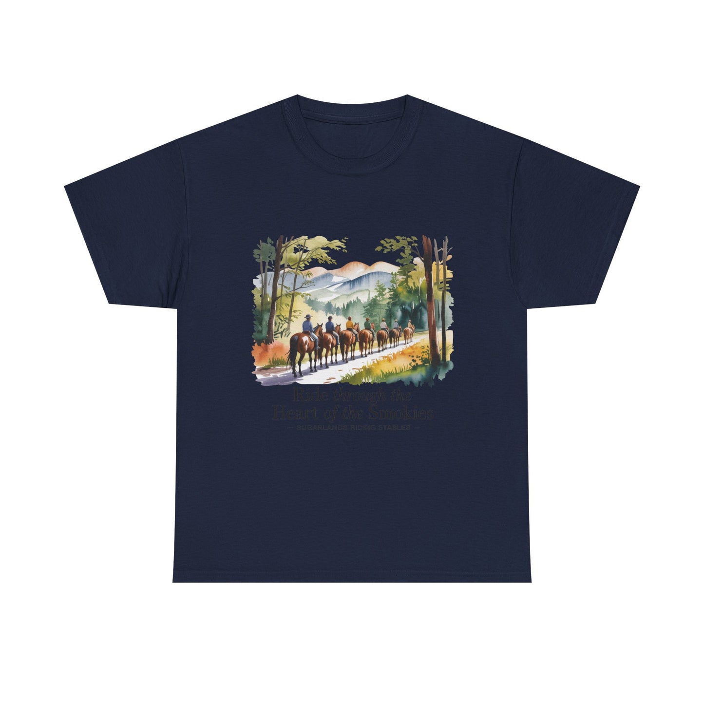 Ride Through the Heart of the Smokies T-Shirt – Sugarlands Riding Stables Gatlinburg TN Tee