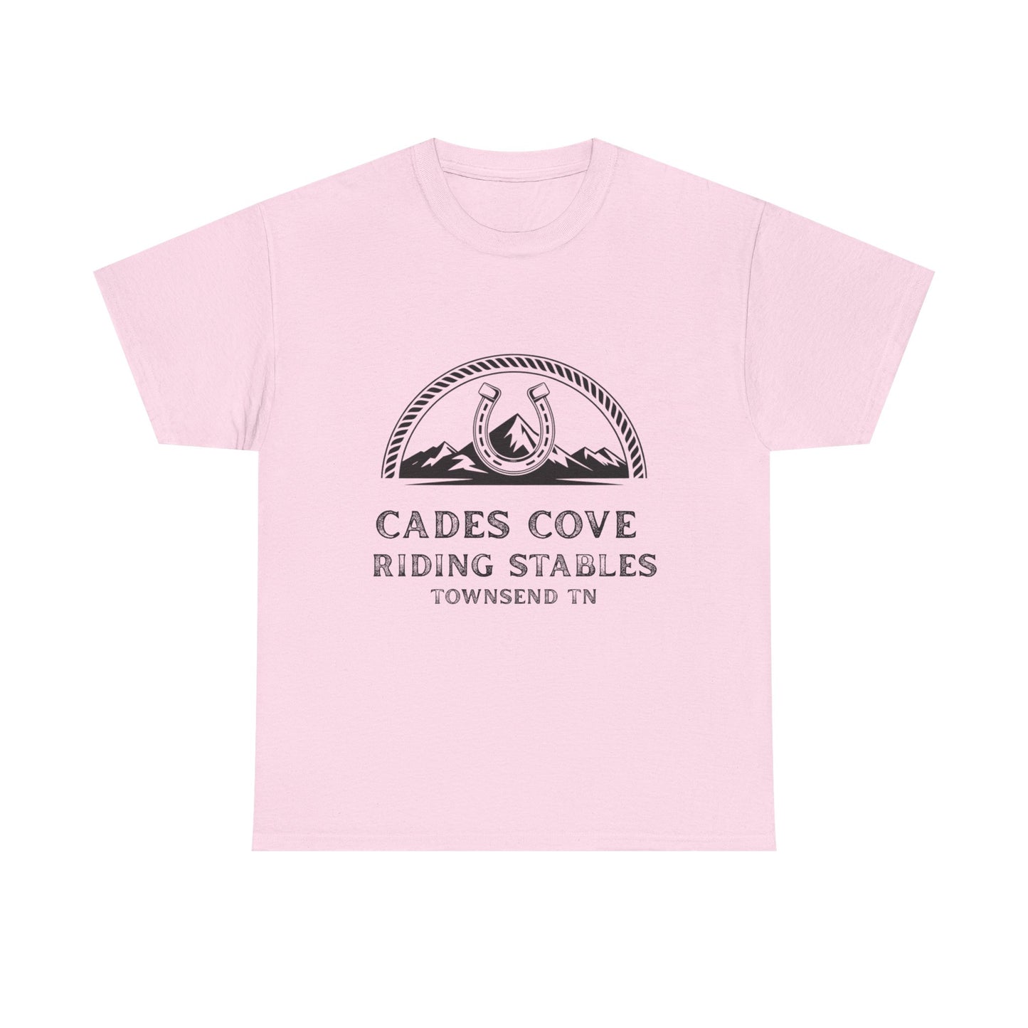 Cades Cove Riding Stables T-Shirt – Smoky Mountains Horseshoe Western Logo Tee
