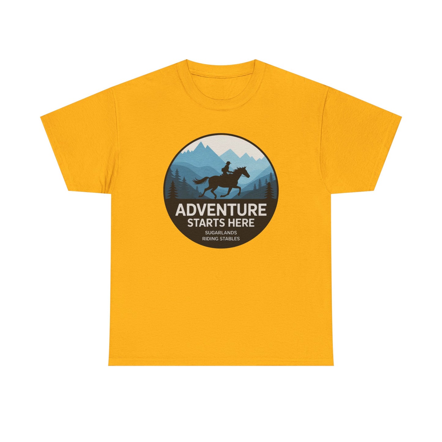Adventure Starts Here T-Shirt — Outdoor Hiking & Equestrian Graphic Tee