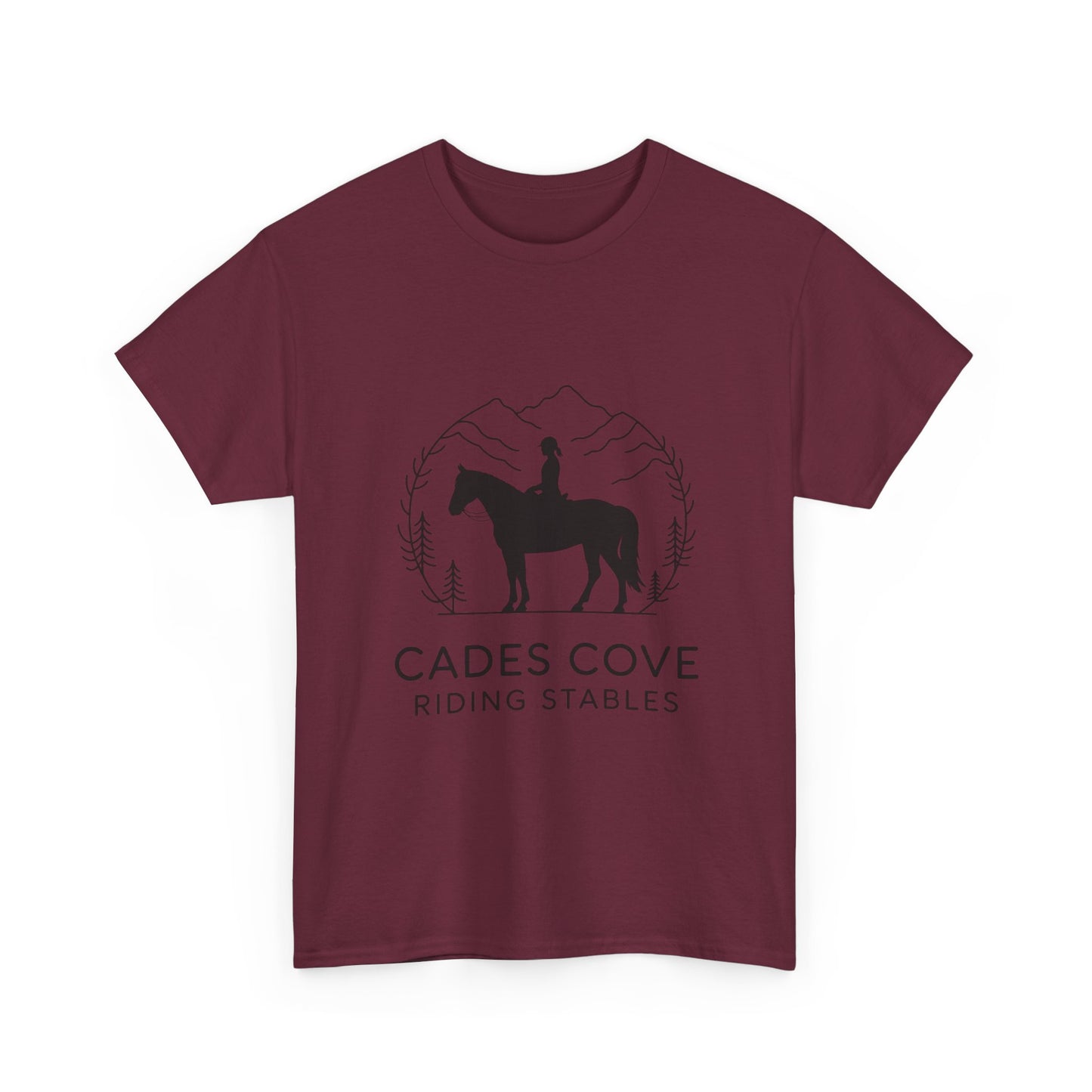 Cades Cove Riding Stables Minimalist T-Shirt – Smoky Mountains Horseback Silhouette Tee