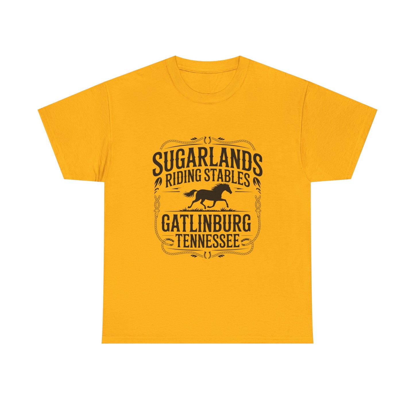 Sugarlands Riding Stables T-Shirt – Gatlinburg Tennessee Horseshoe Western Logo Tee