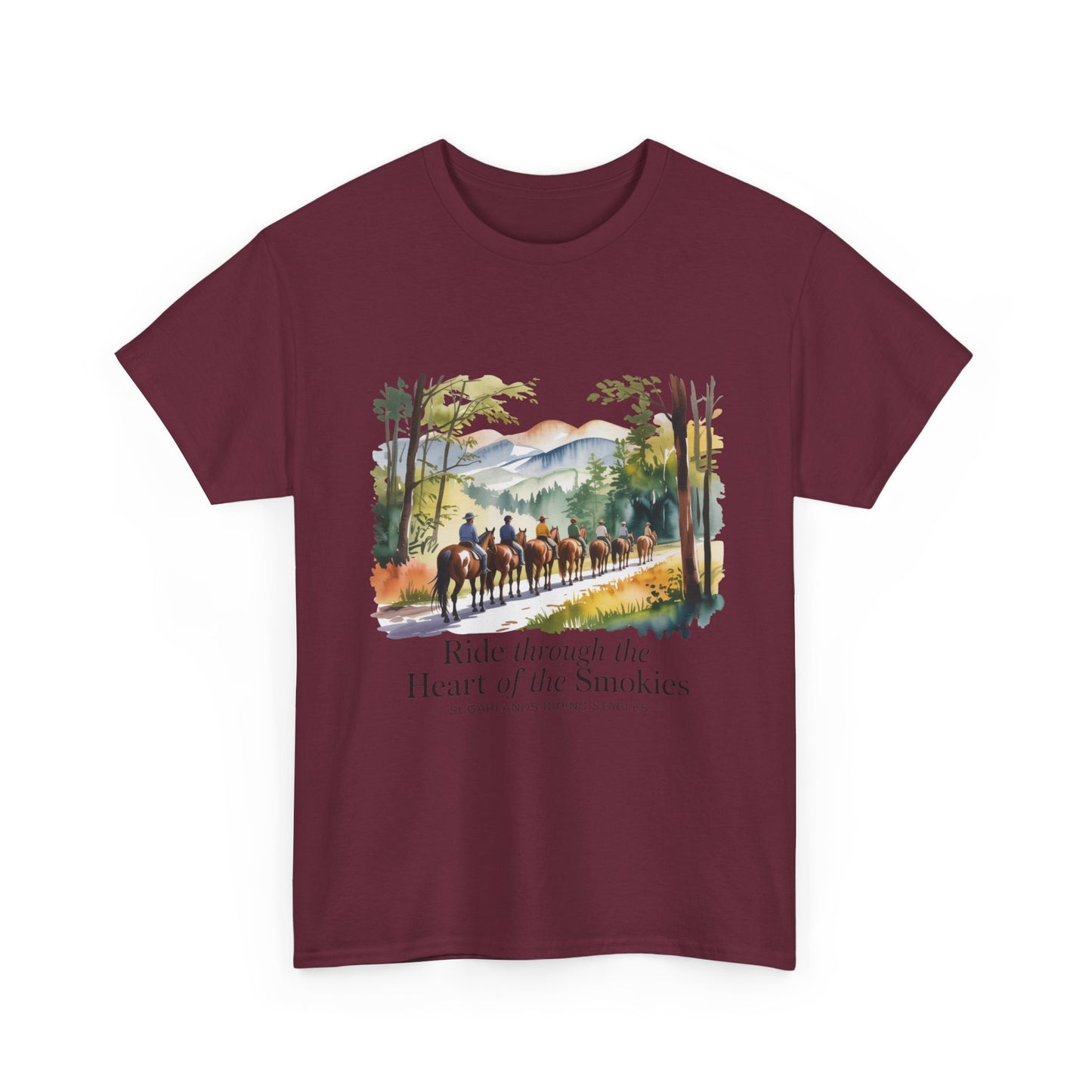 Ride Through the Heart of the Smokies T-Shirt – Sugarlands Riding Stables Gatlinburg TN Tee