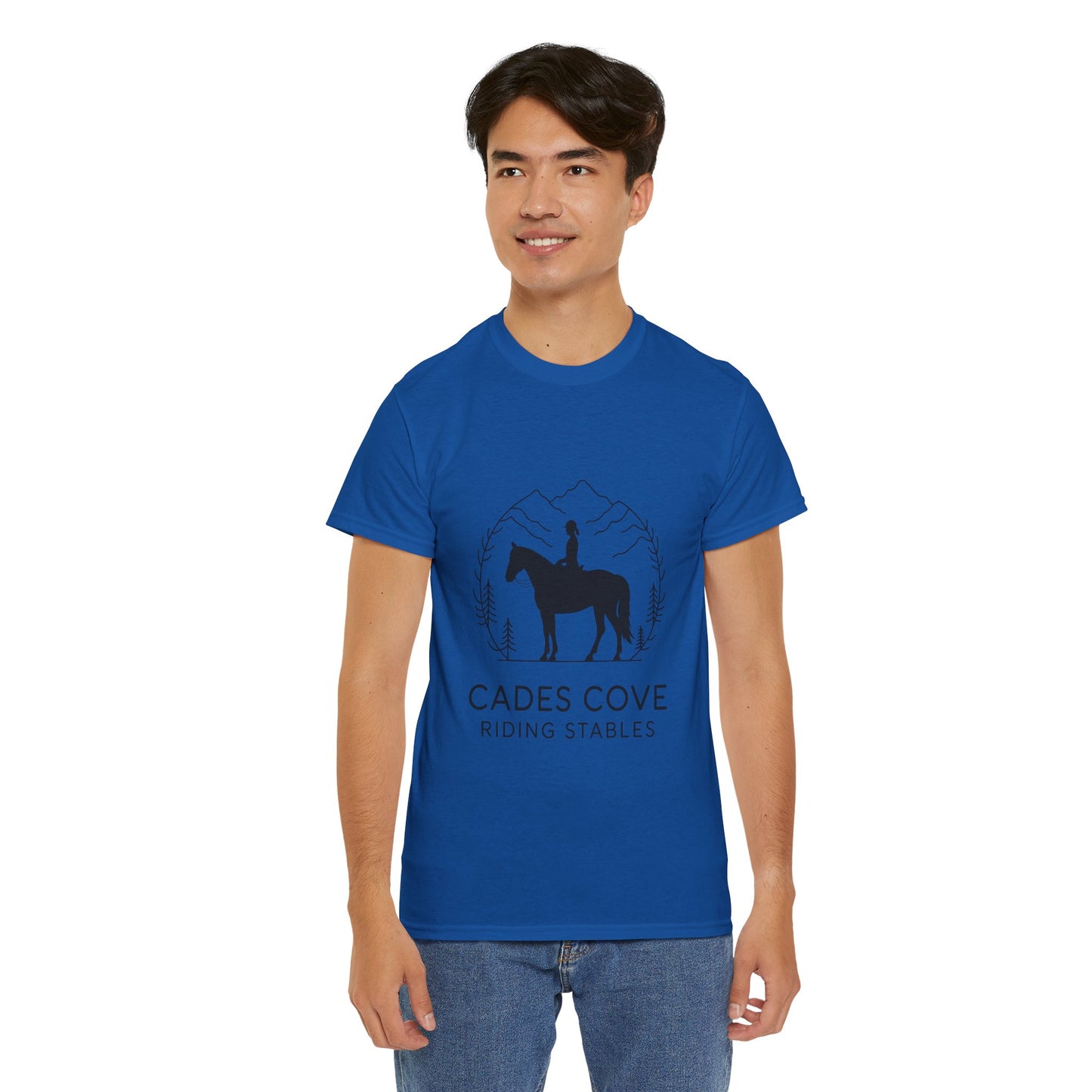 Cades Cove Riding Stables Minimalist T-Shirt – Smoky Mountains Horseback Silhouette Tee