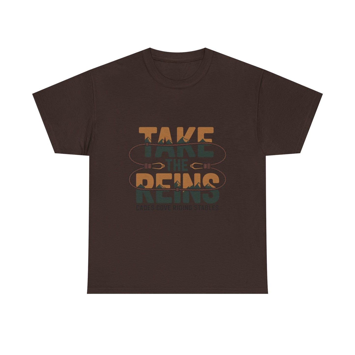 Take the Reins T-Shirt – Cades Cove Riding Stables Smoky Mountains Horseback Riding Tee