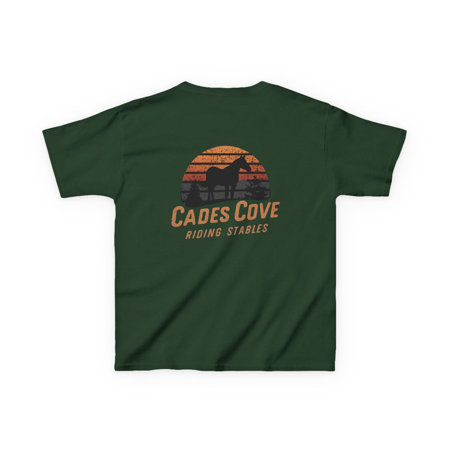 Cades Cove Riding Stables Retro Sunset Kids Heavy Cotton™ Tee