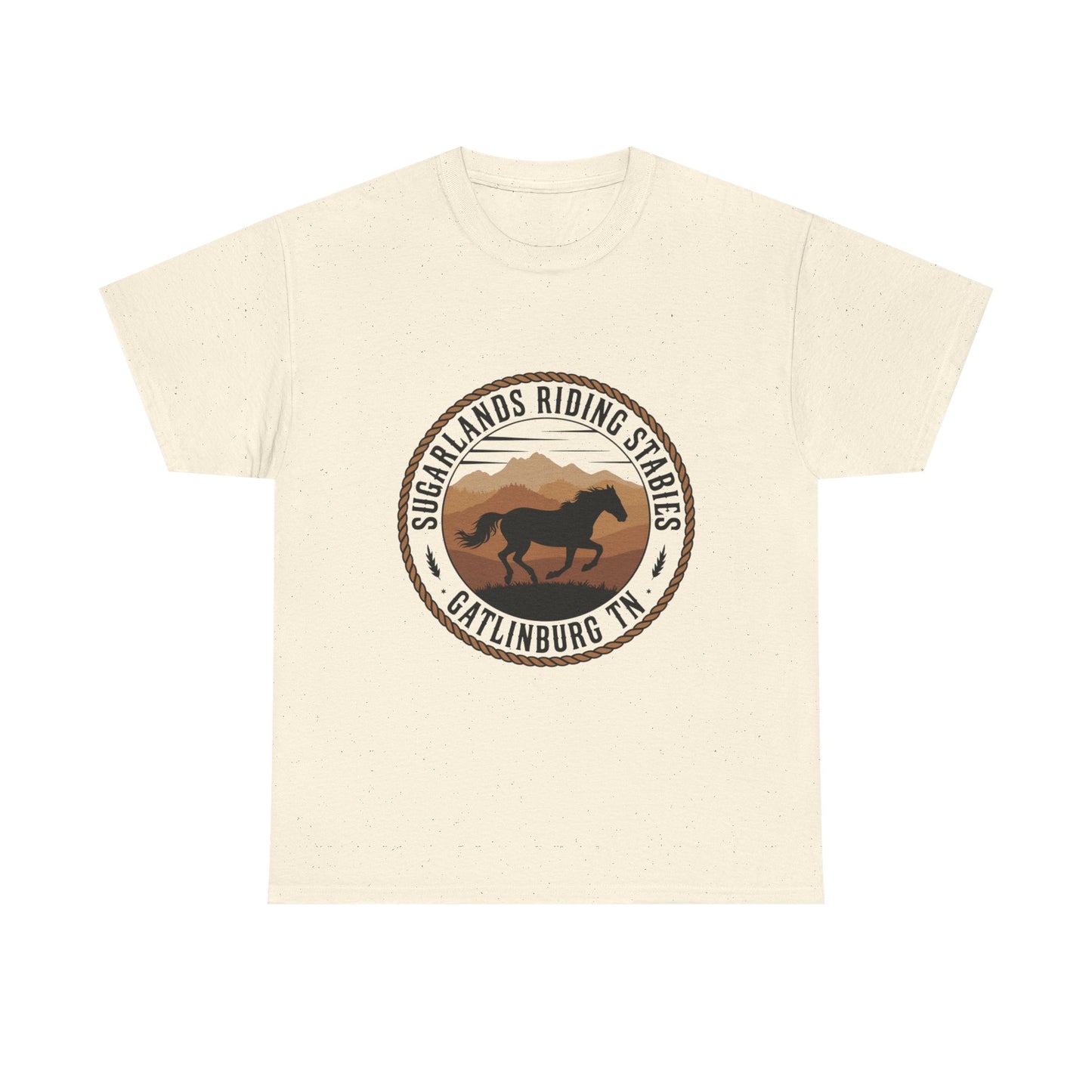 Sugarlands Riding Stables T-Shirt – Gatlinburg Tennessee Running Horse Western Emblem Tee