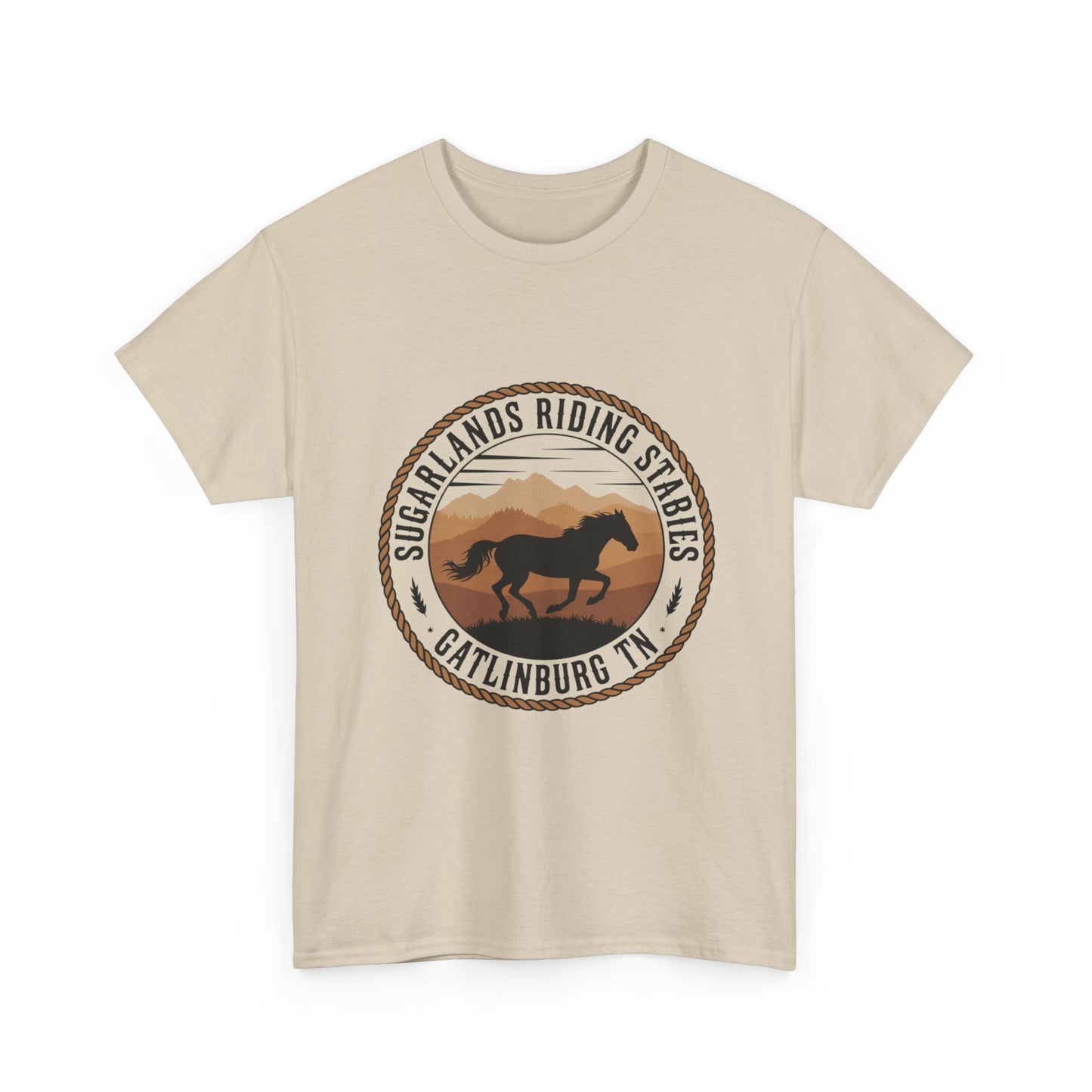Sugarlands Riding Stables T-Shirt – Gatlinburg Tennessee Running Horse Western Emblem Tee