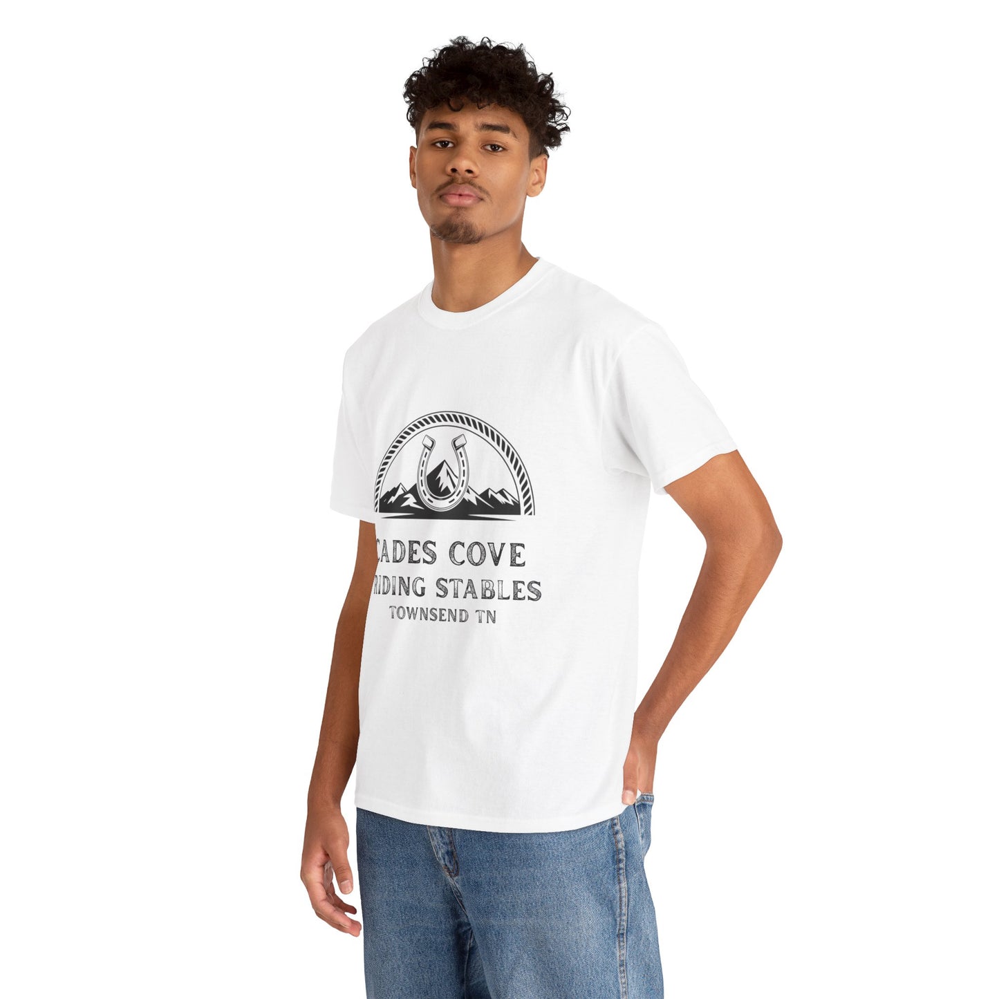 Cades Cove Riding Stables T-Shirt – Smoky Mountains Horseshoe Western Logo Tee