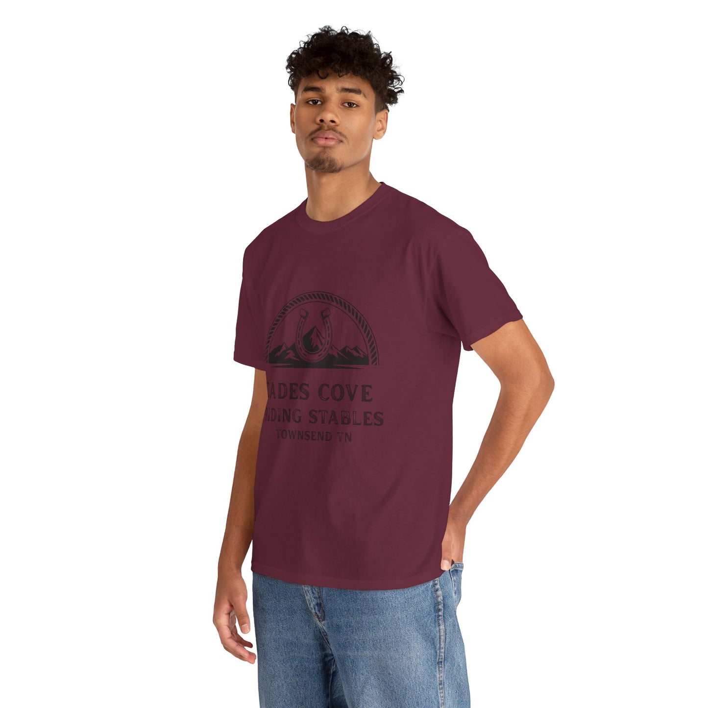 Cades Cove Riding Stables T-Shirt – Smoky Mountains Horseshoe Western Logo Tee